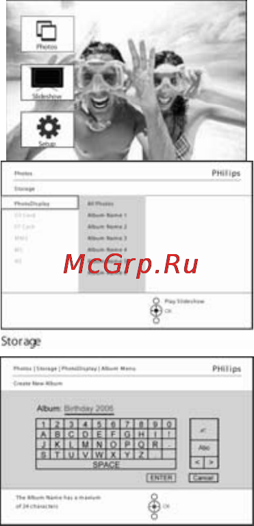 Philips 9FF2CWO [25/60] Меню альбома