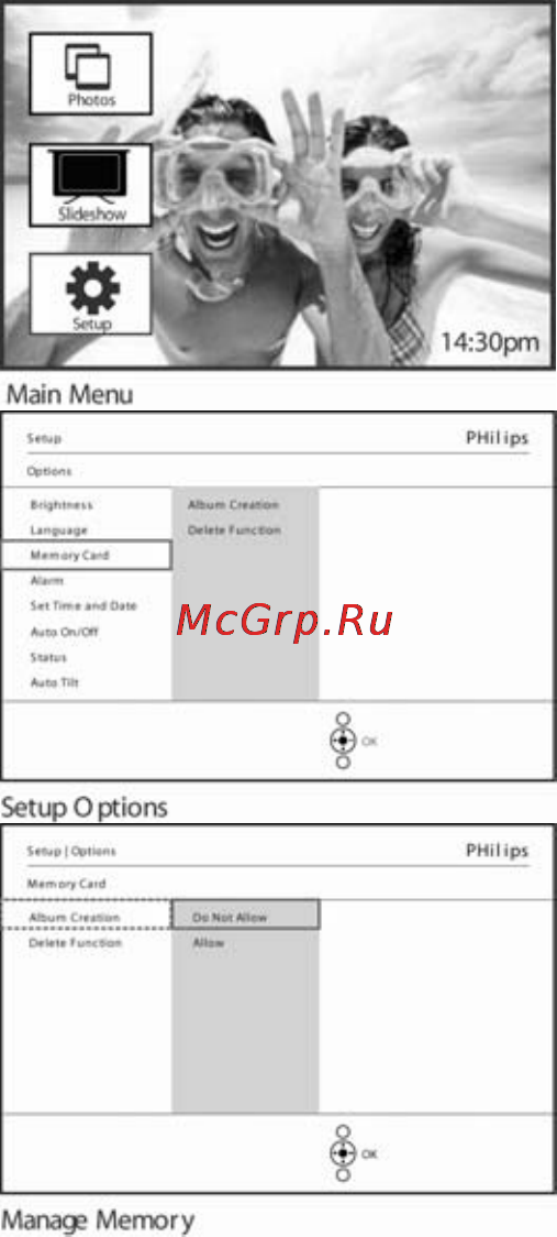 Philips 9FF2CWO [43/60] Карты памяти