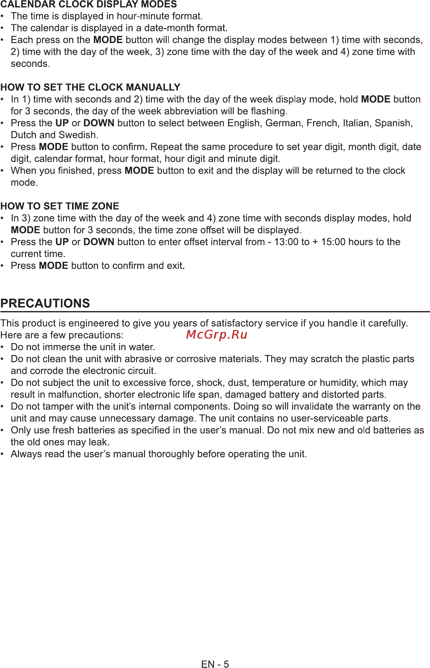 Sencor SWS 300 [6/8] Precautions