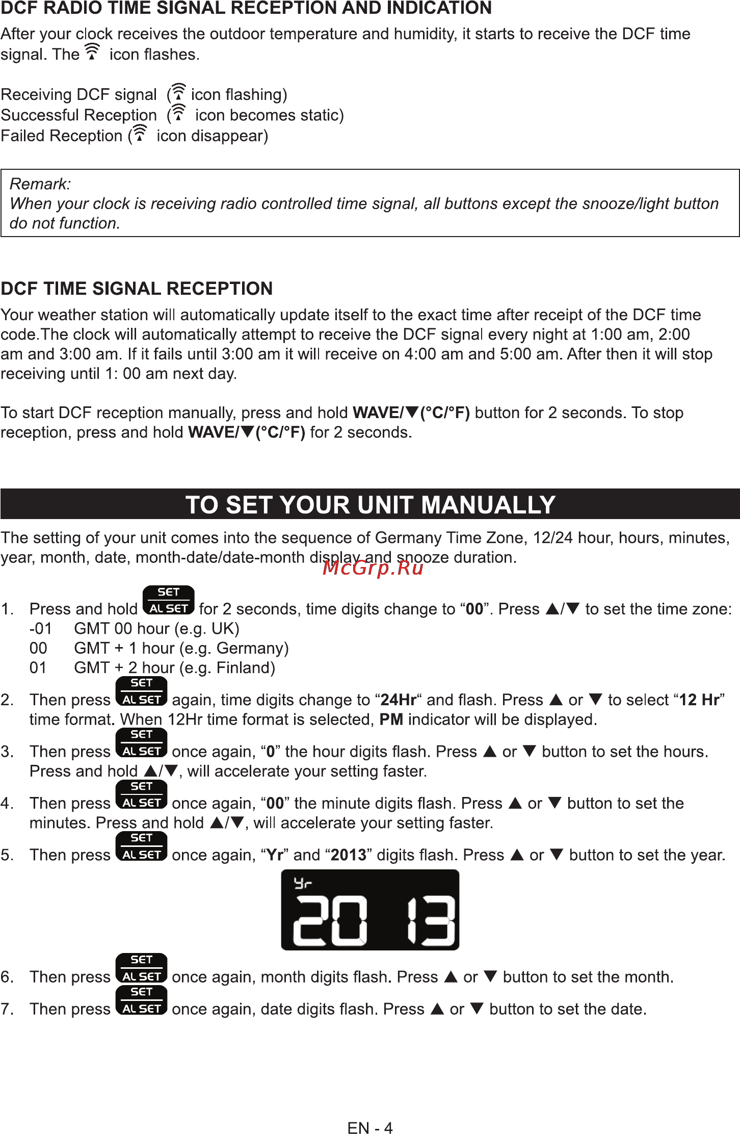 Sencor SWS 270 [6/14] To set your unit manually