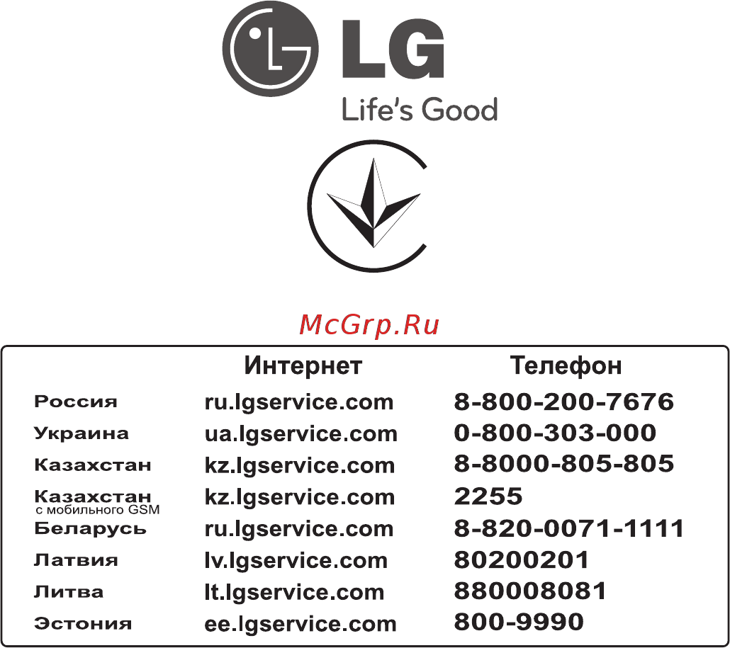 LG MF6543AFK Инструкция по эксплуатации онлайн [58/58] 88062