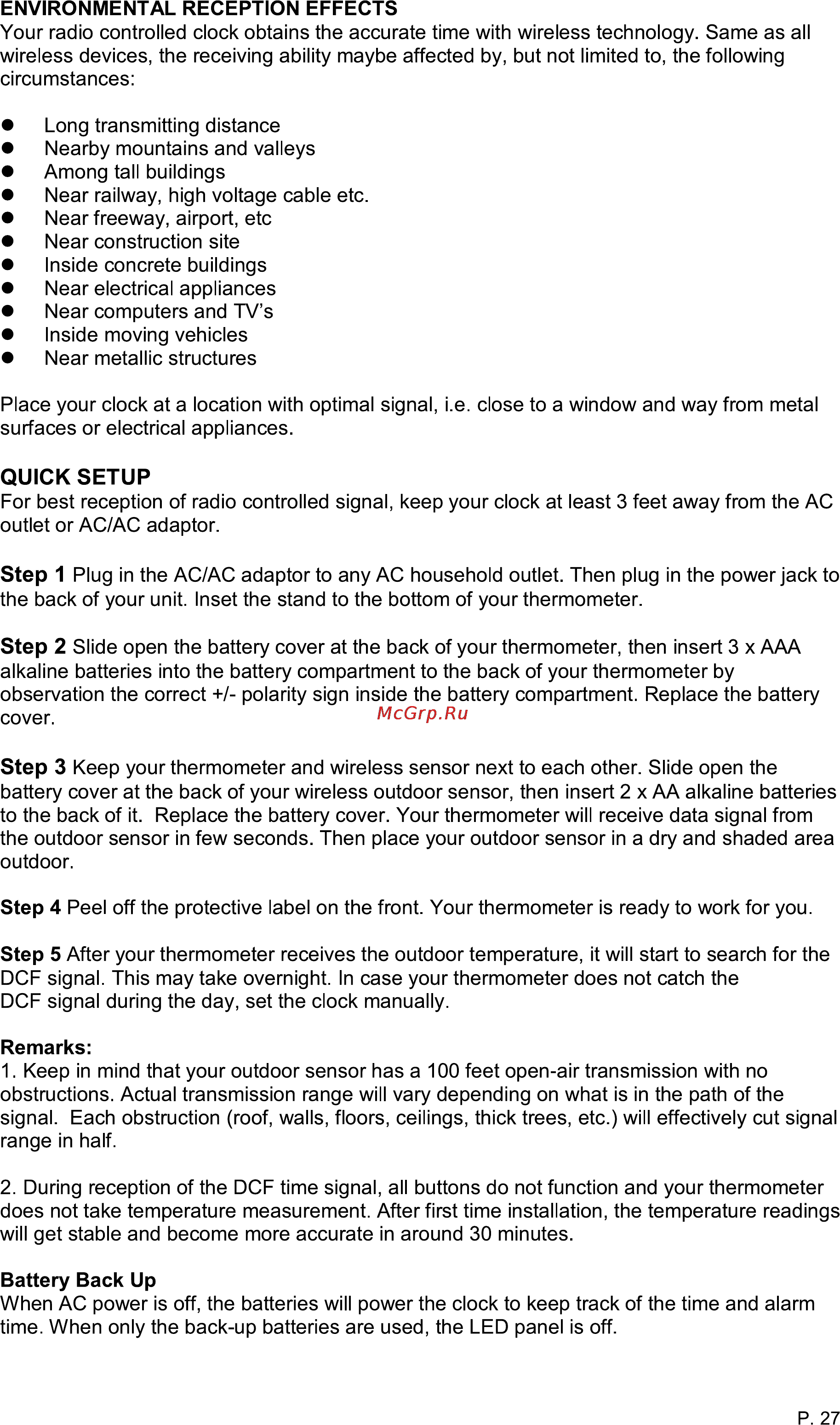 Sencor SWS 210 [3/6] Quick setup