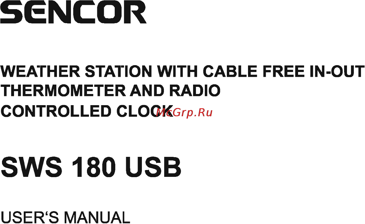 Sencor SWS 180 USB Инструкция по эксплуатации онлайн