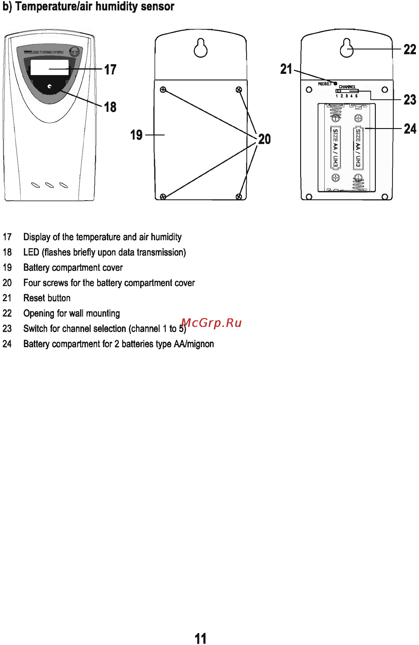 Sencor SWS 180 USB [13/48] B temperature air humidity sensor