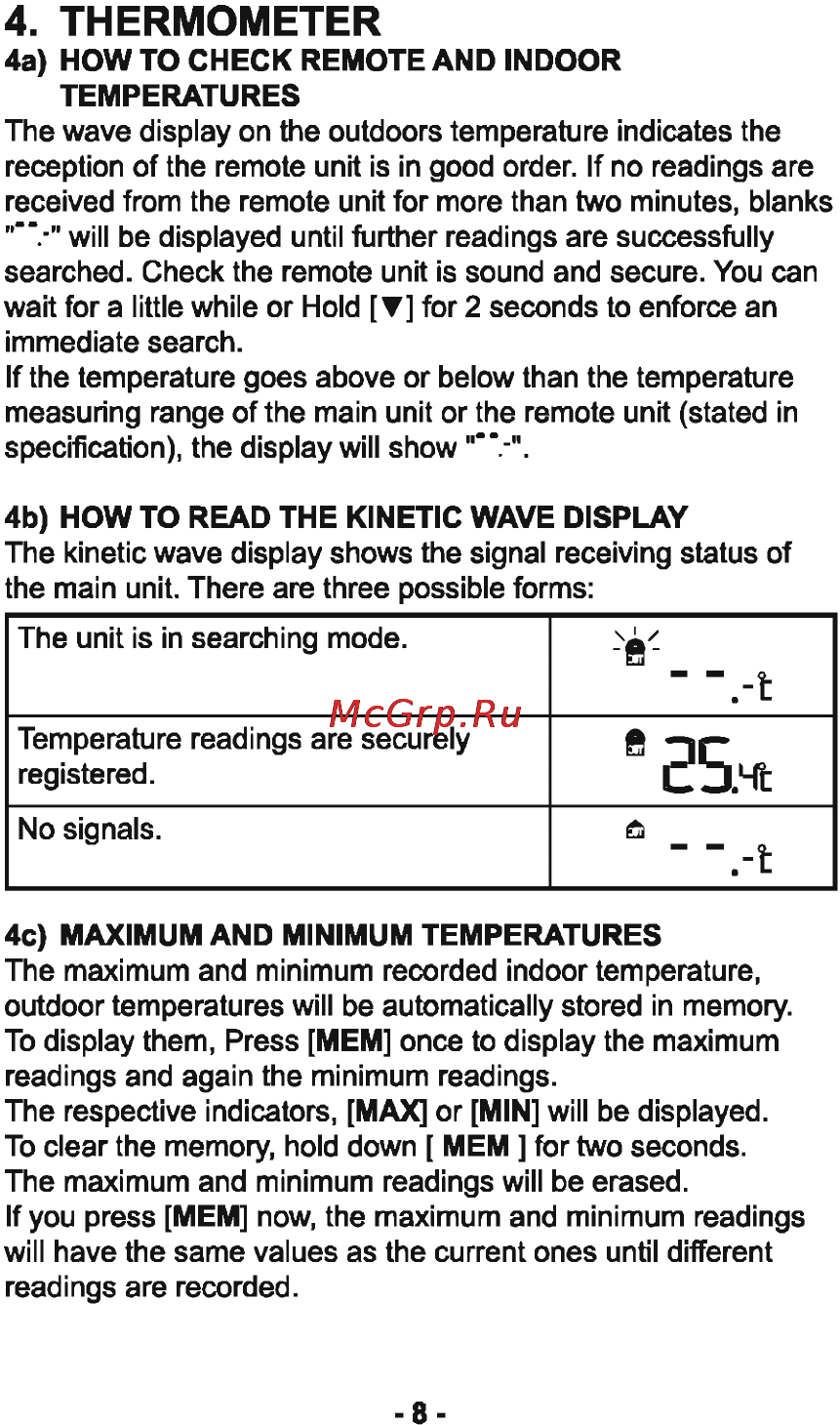 Sencor SWS 130 [8/16] Thermometer
