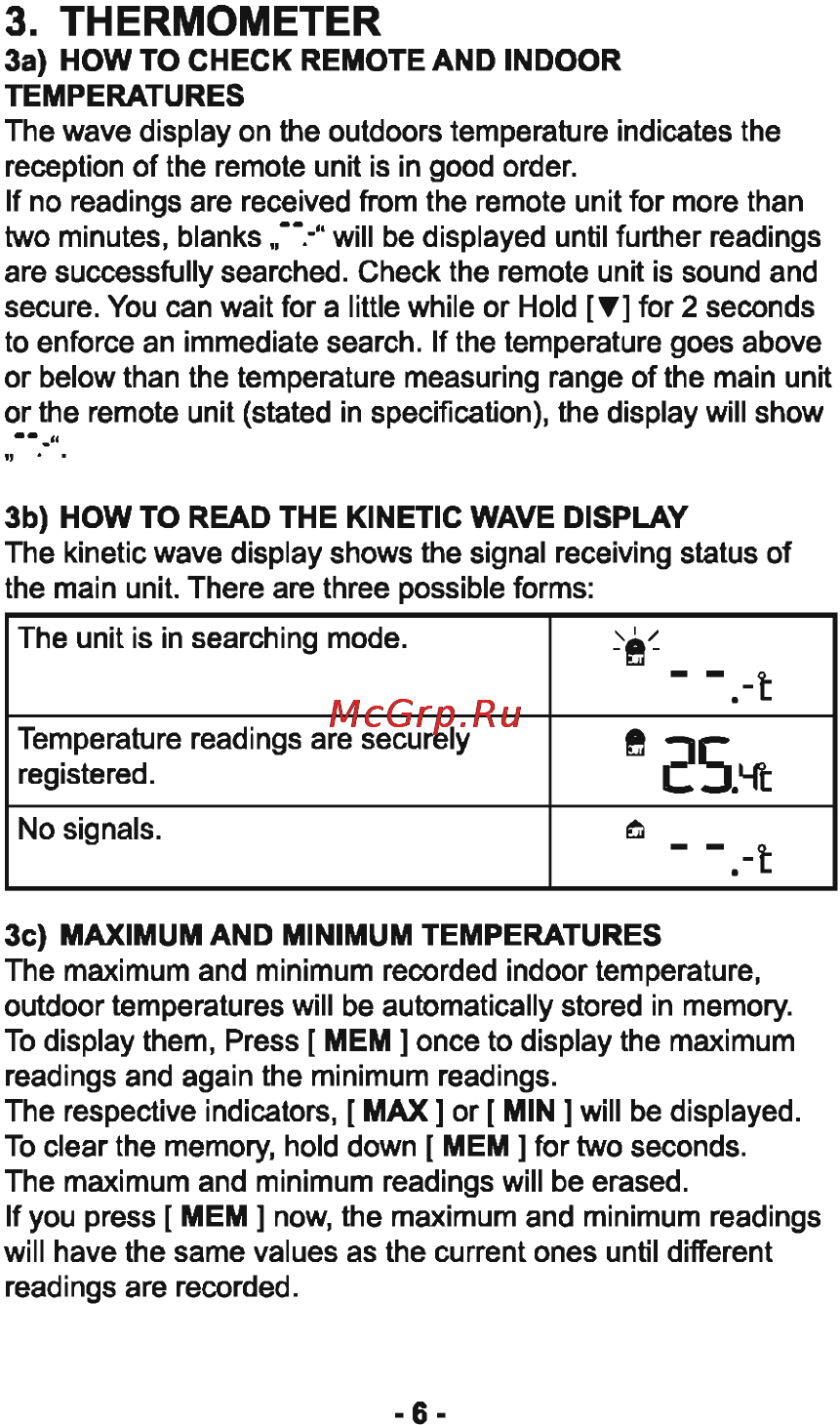 Sencor SWS 120 [6/12] Thermometer