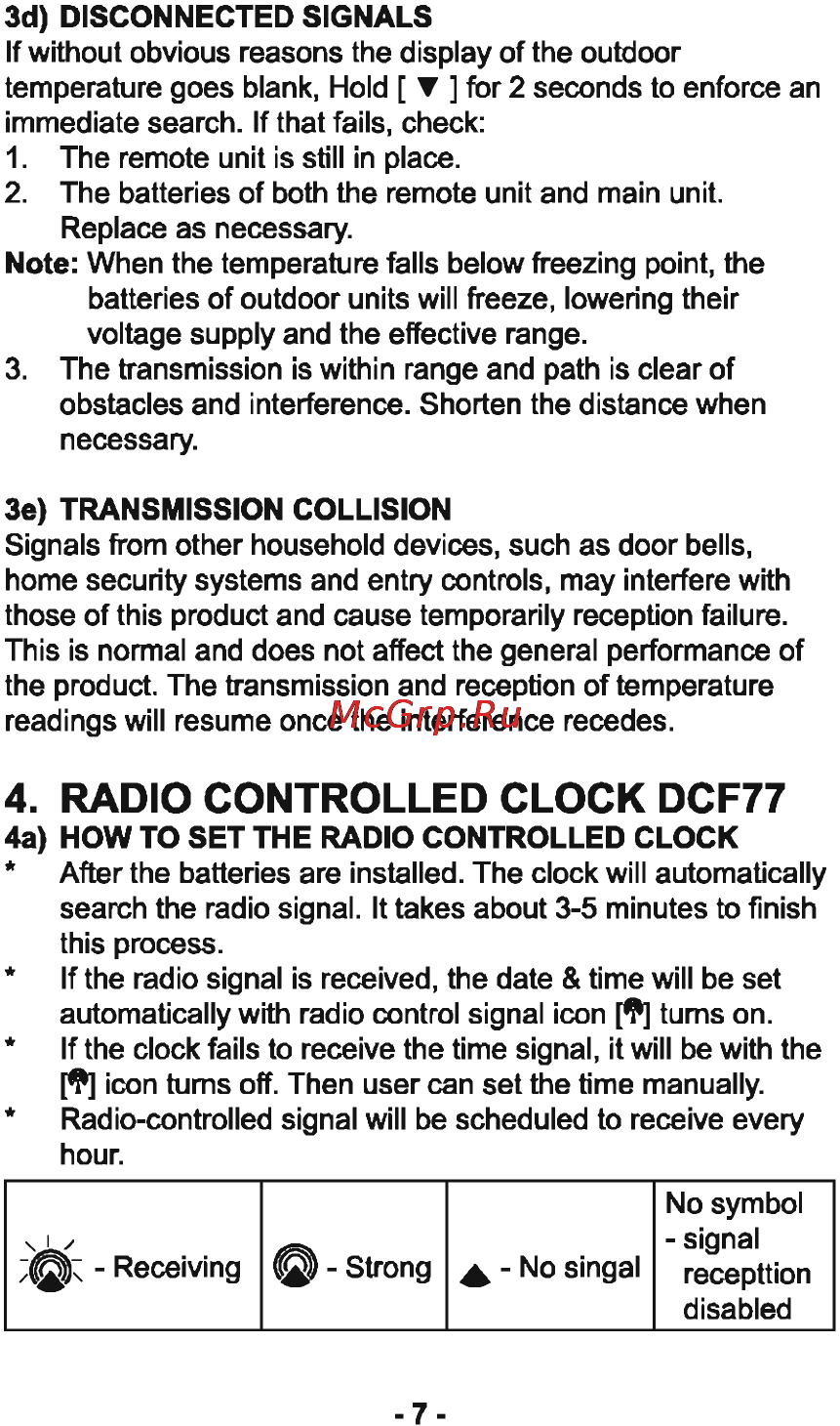 Sencor SWS 120 [7/12] Radio controlled clock dcf77