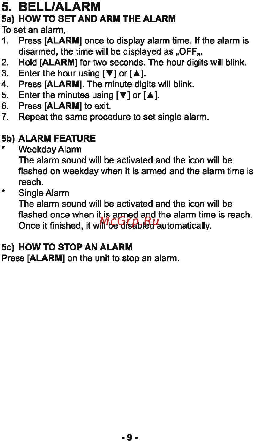 Sencor SWS 120 [9/12] Belualarm