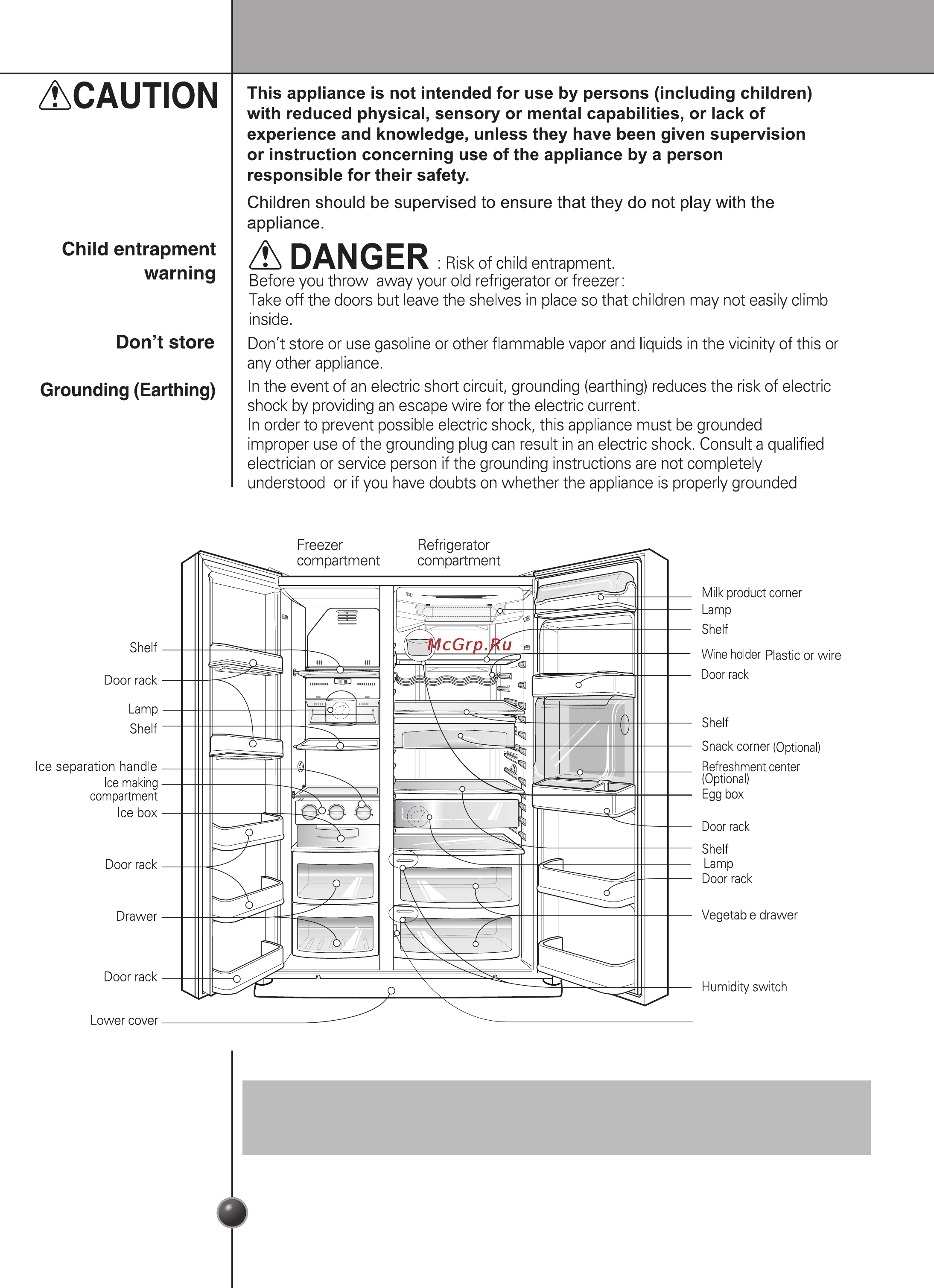 LG GC-B207BLQA [10/110] Identiﬁcation of parts