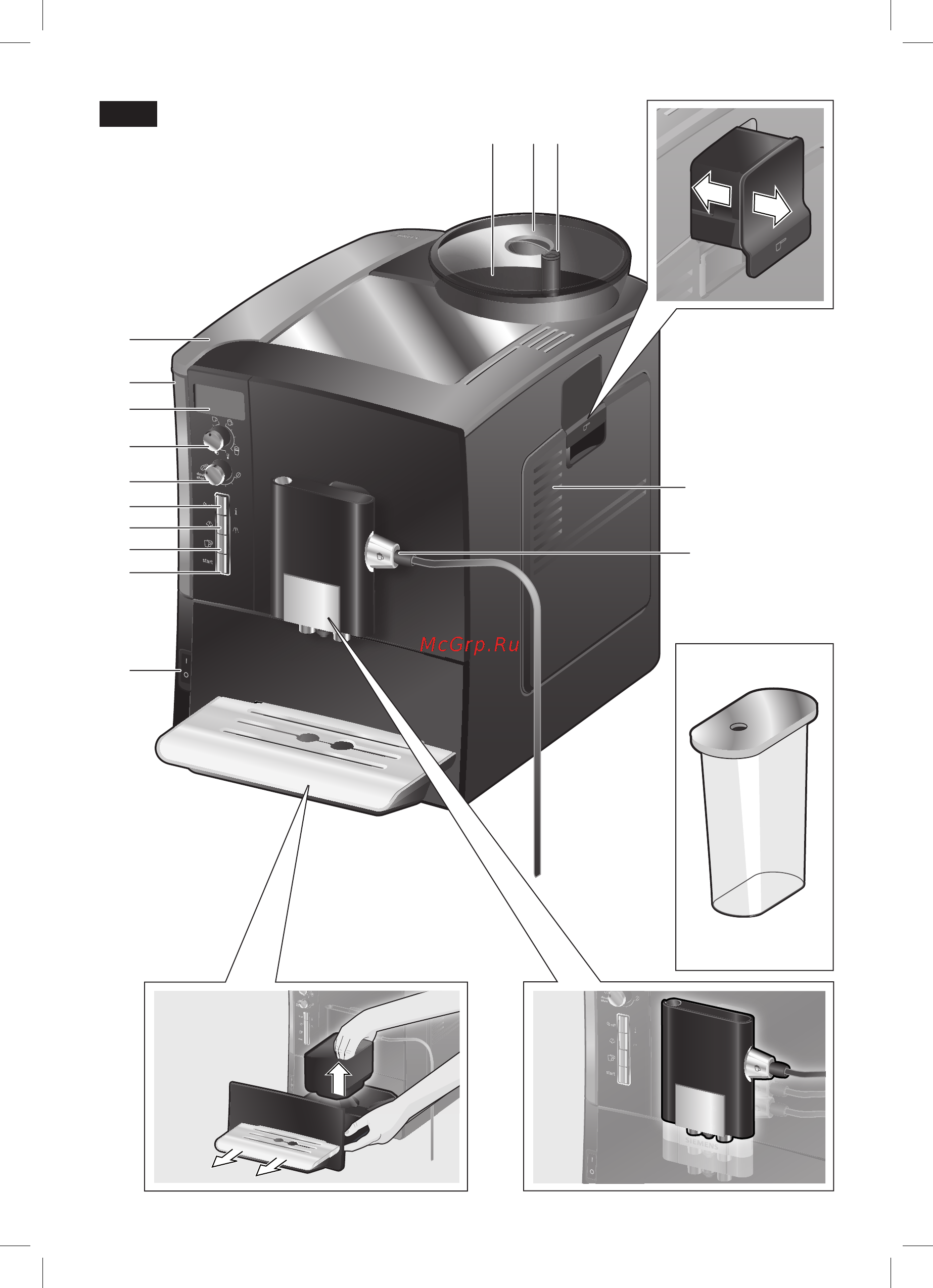 Bosch VeroCappuccino TES559M1RU Инструкция по эксплуатации онлайн [3/33] 88111