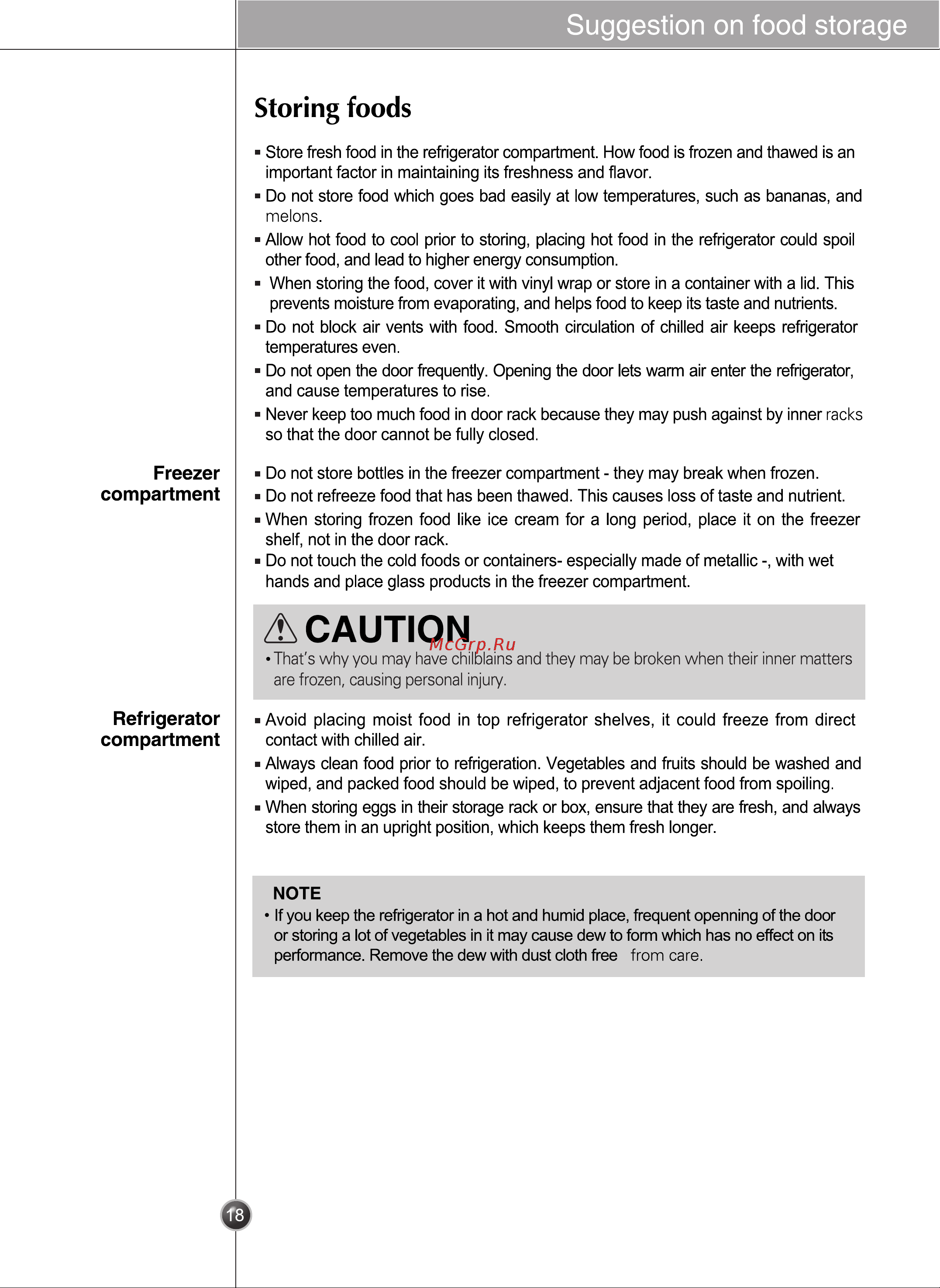 LG GR-B207FLCA [18/71] A caution