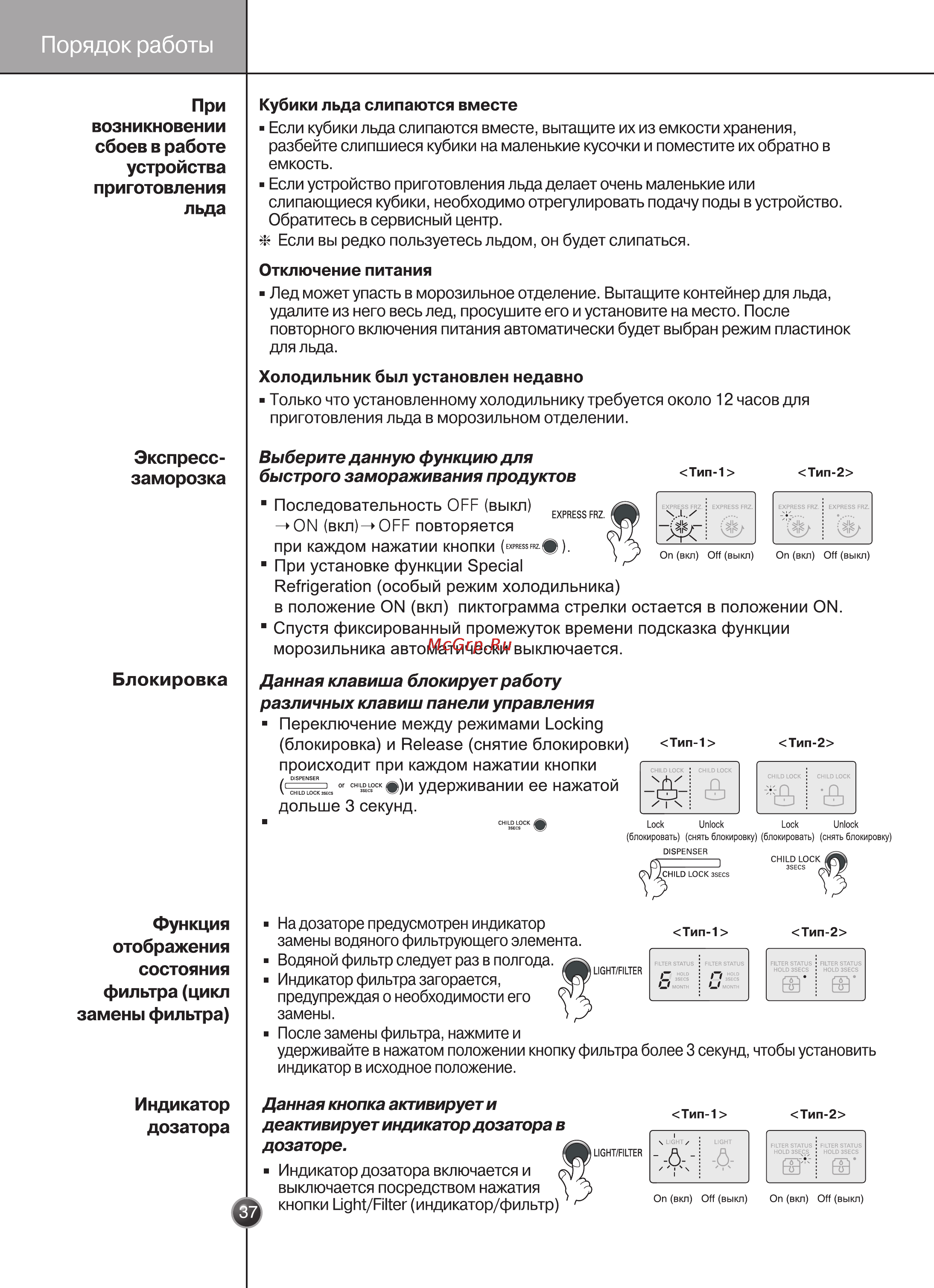LG GR-P207WLKA Инструкция по эксплуатации онлайн [37/54] 88172