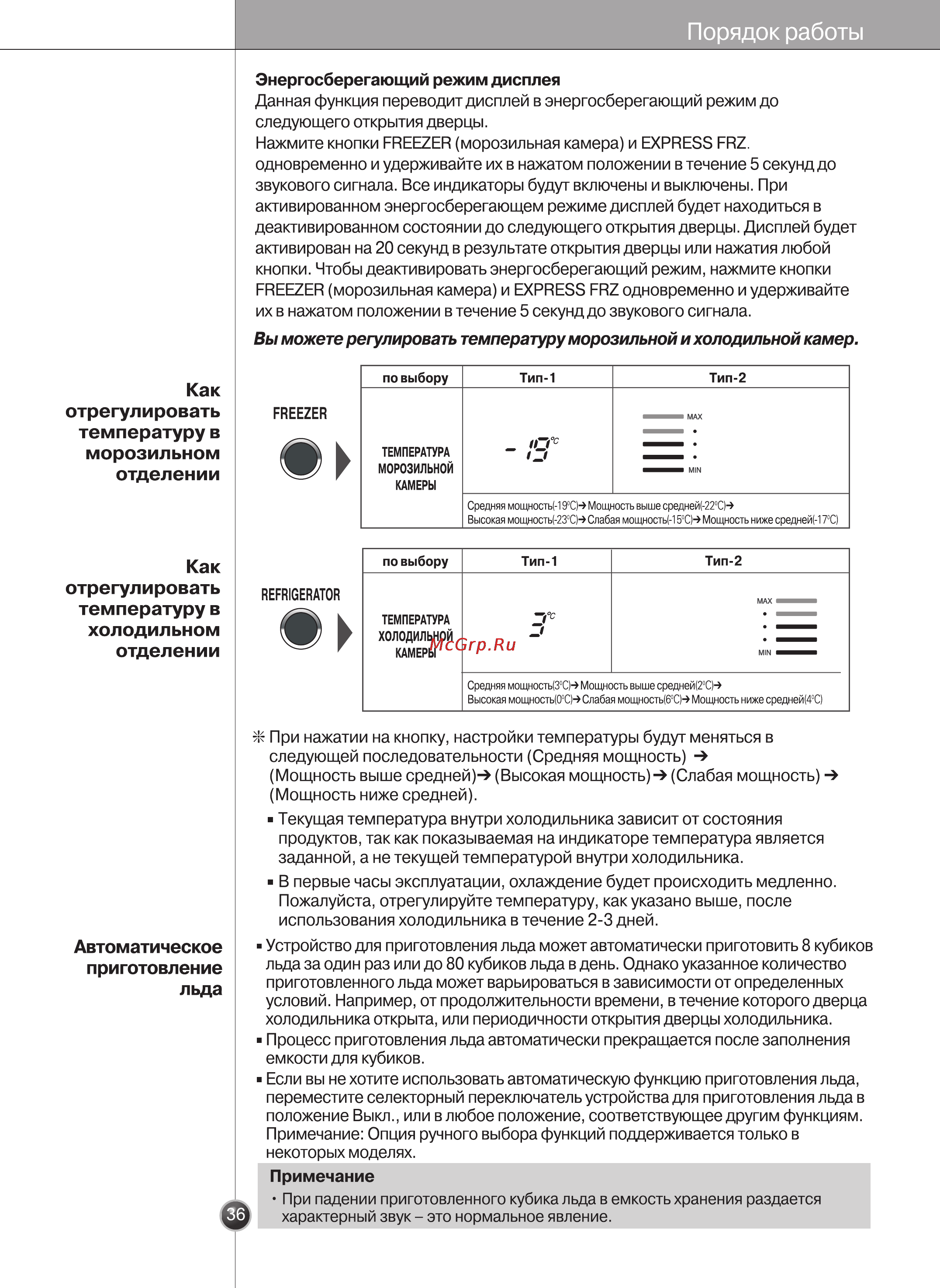 LG GR-P207WVKA [36/80] Порядок работы