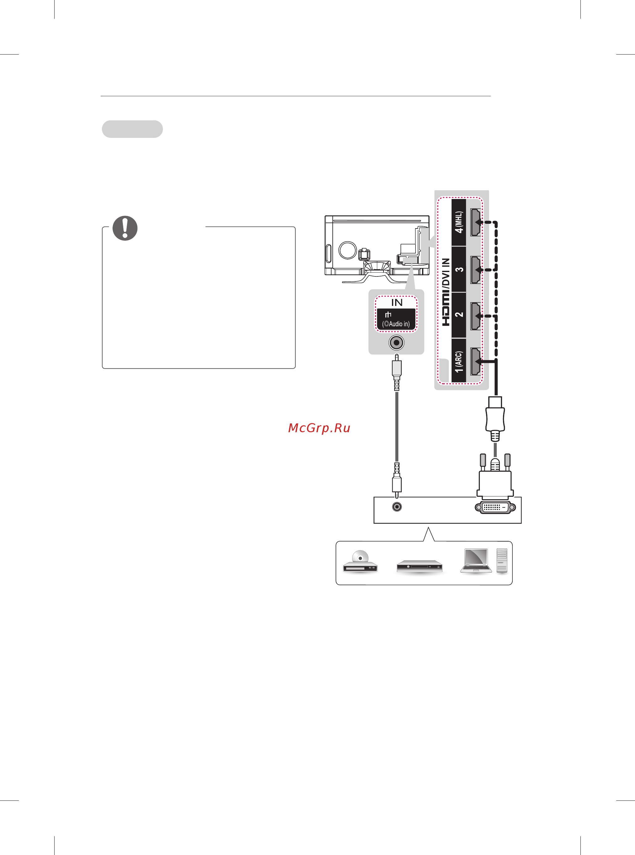 LG 55LA970V [13/176] Dvi to hdmi connection