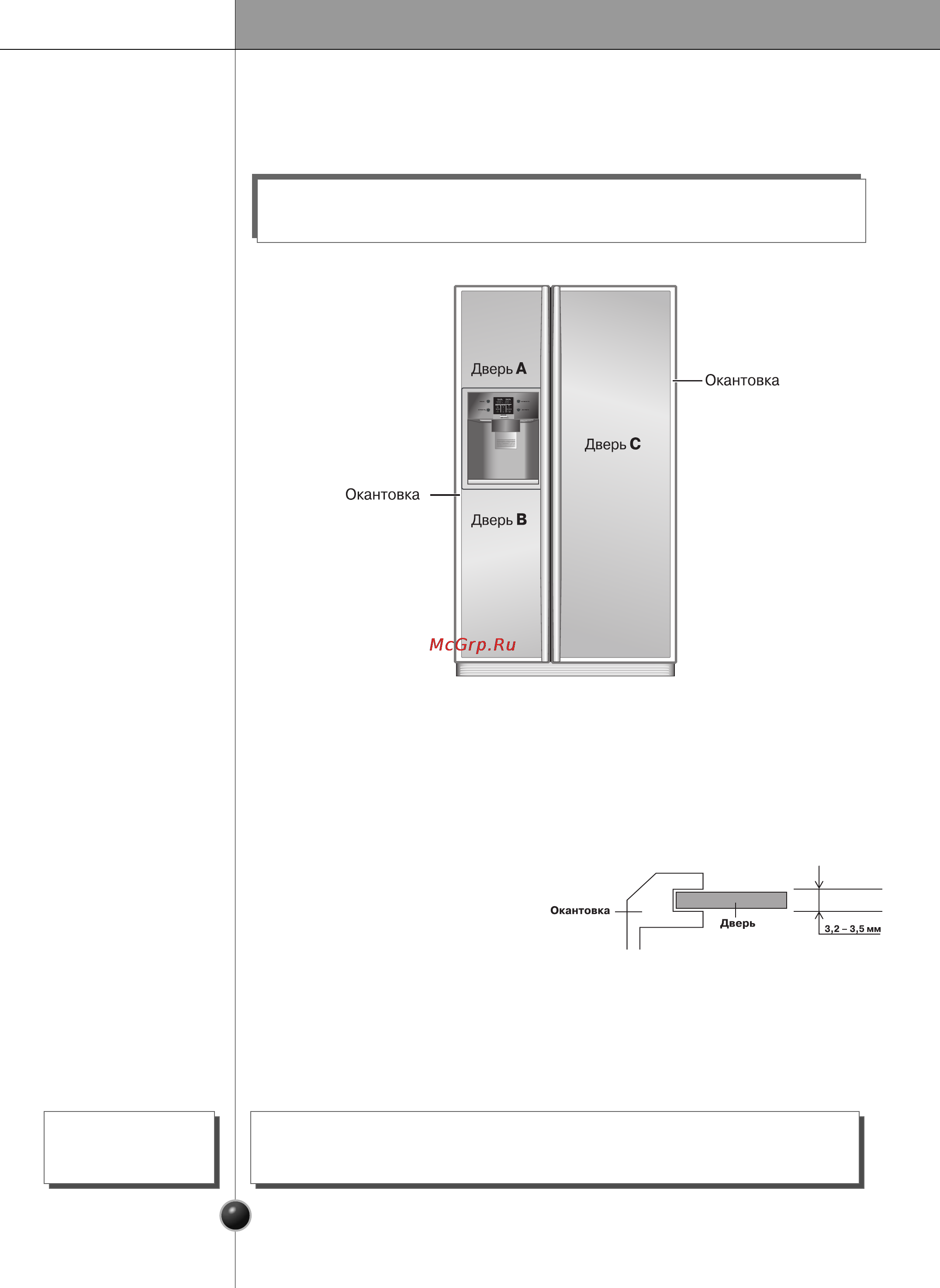 LG GR-P227ZGMT [28/30] Уход и обслуживание при замене двери
