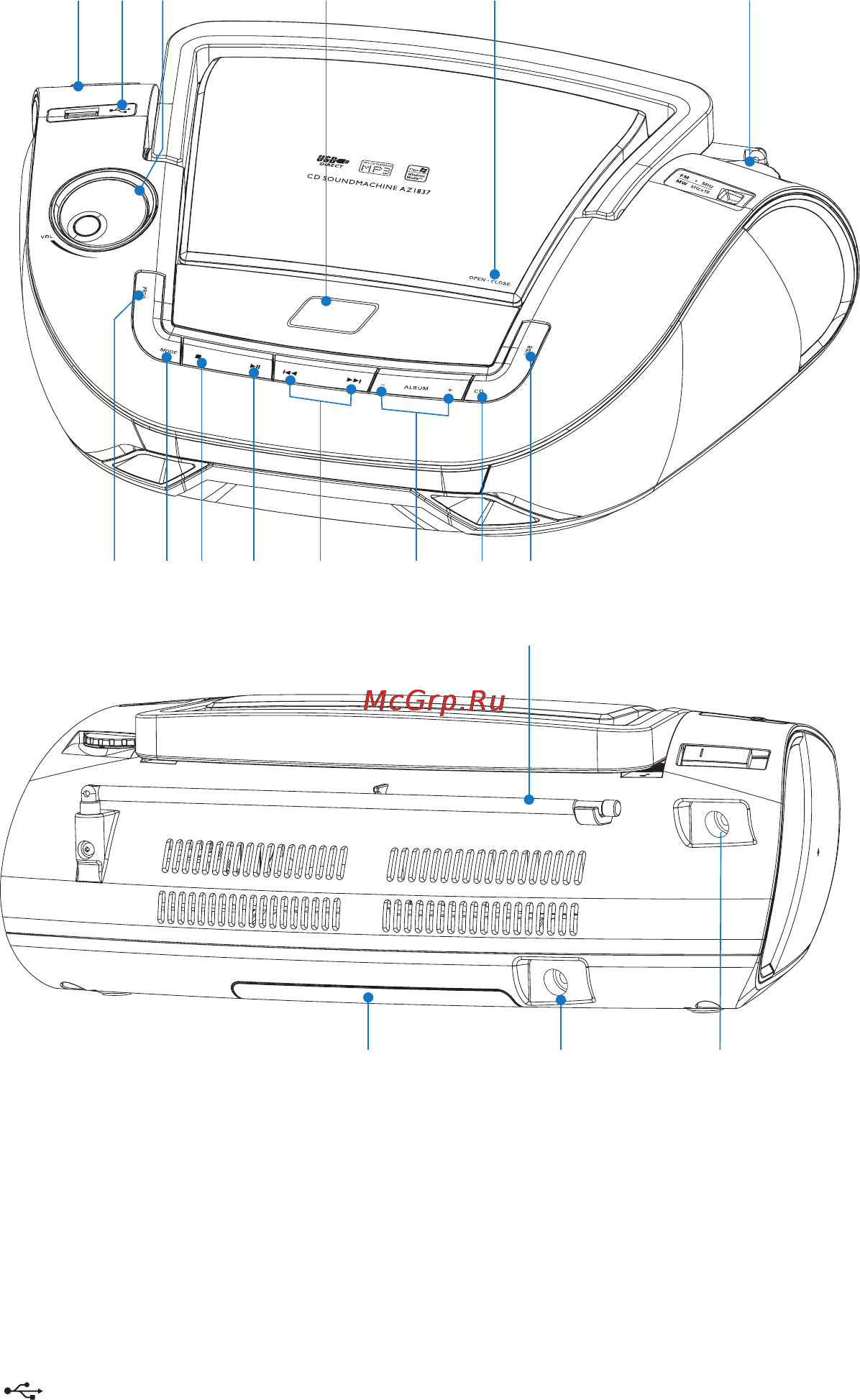 Philips AZ1837 Инструкция по эксплуатации онлайн [7/18] 88222