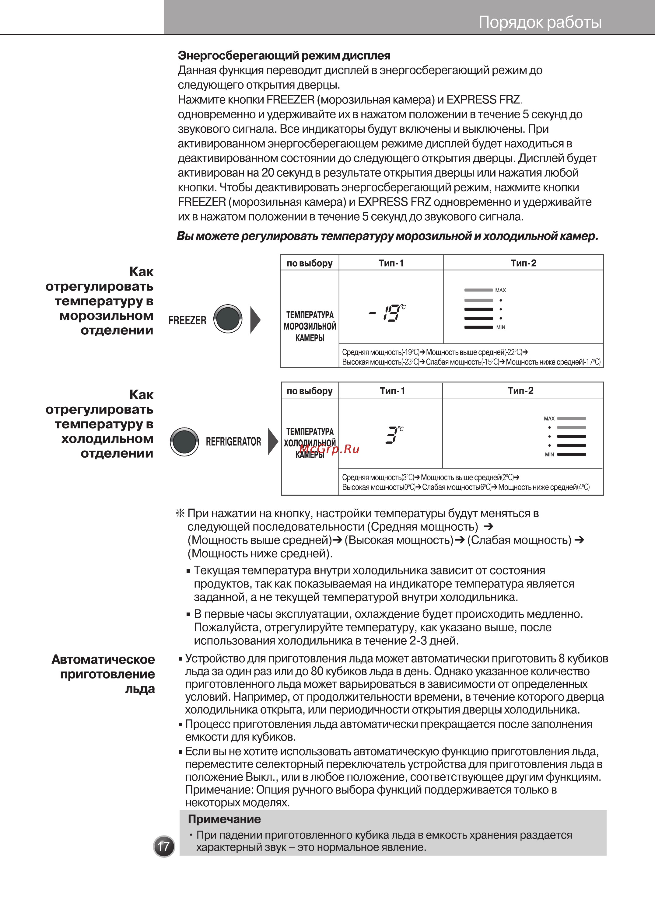 LG GC-L207WTRA [17/34] Порядок работы