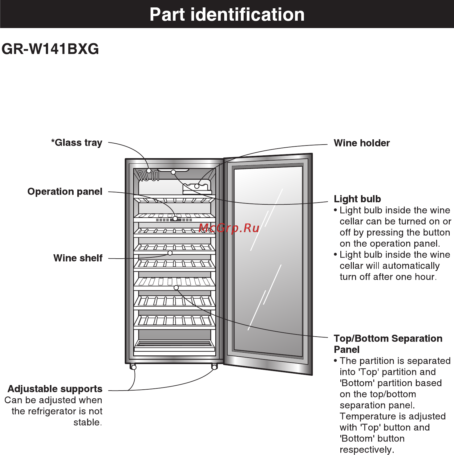 LG GR-W141BXG [12/62] Part identification