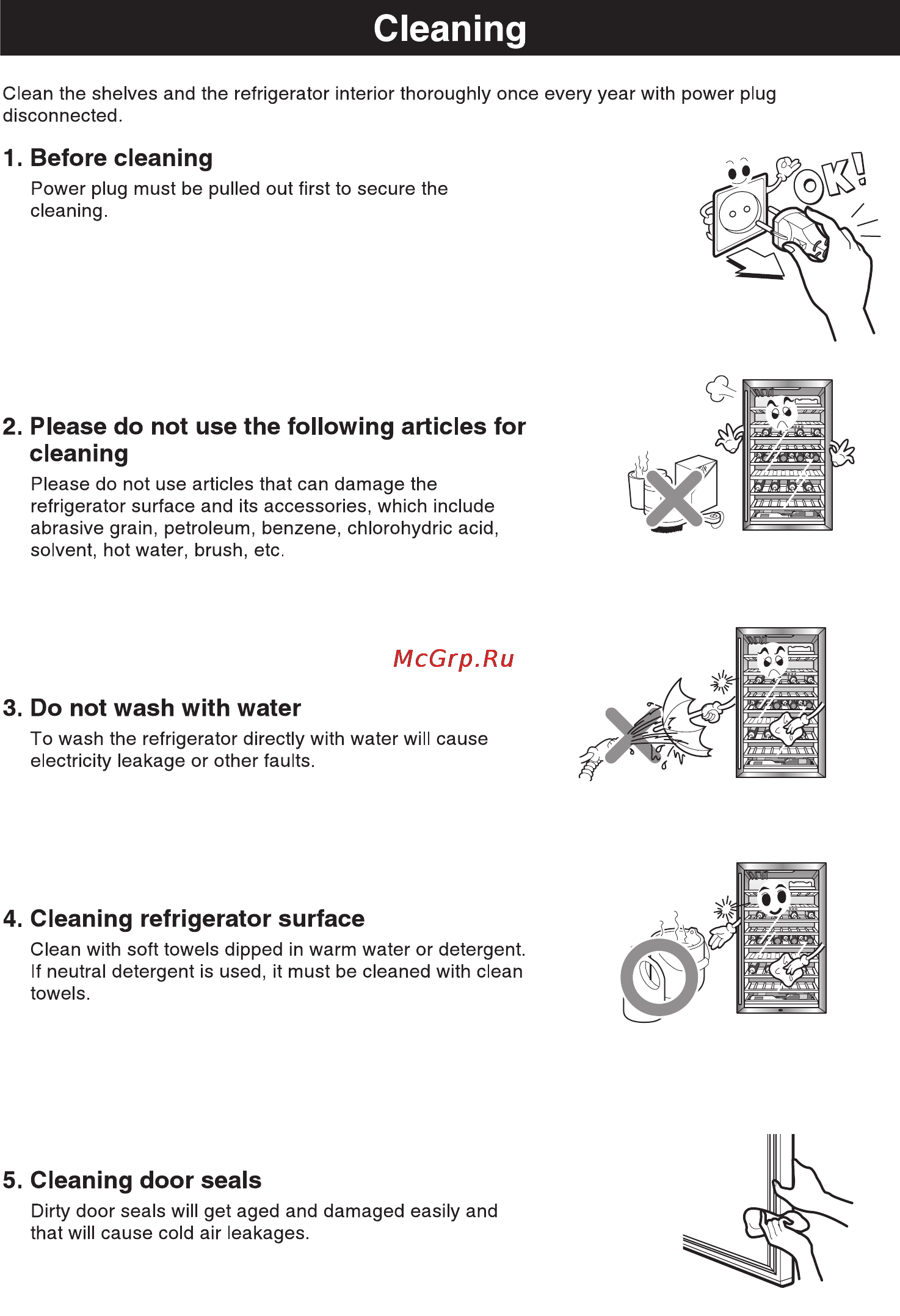 LG GR-W141BXG [17/62] Cleaning