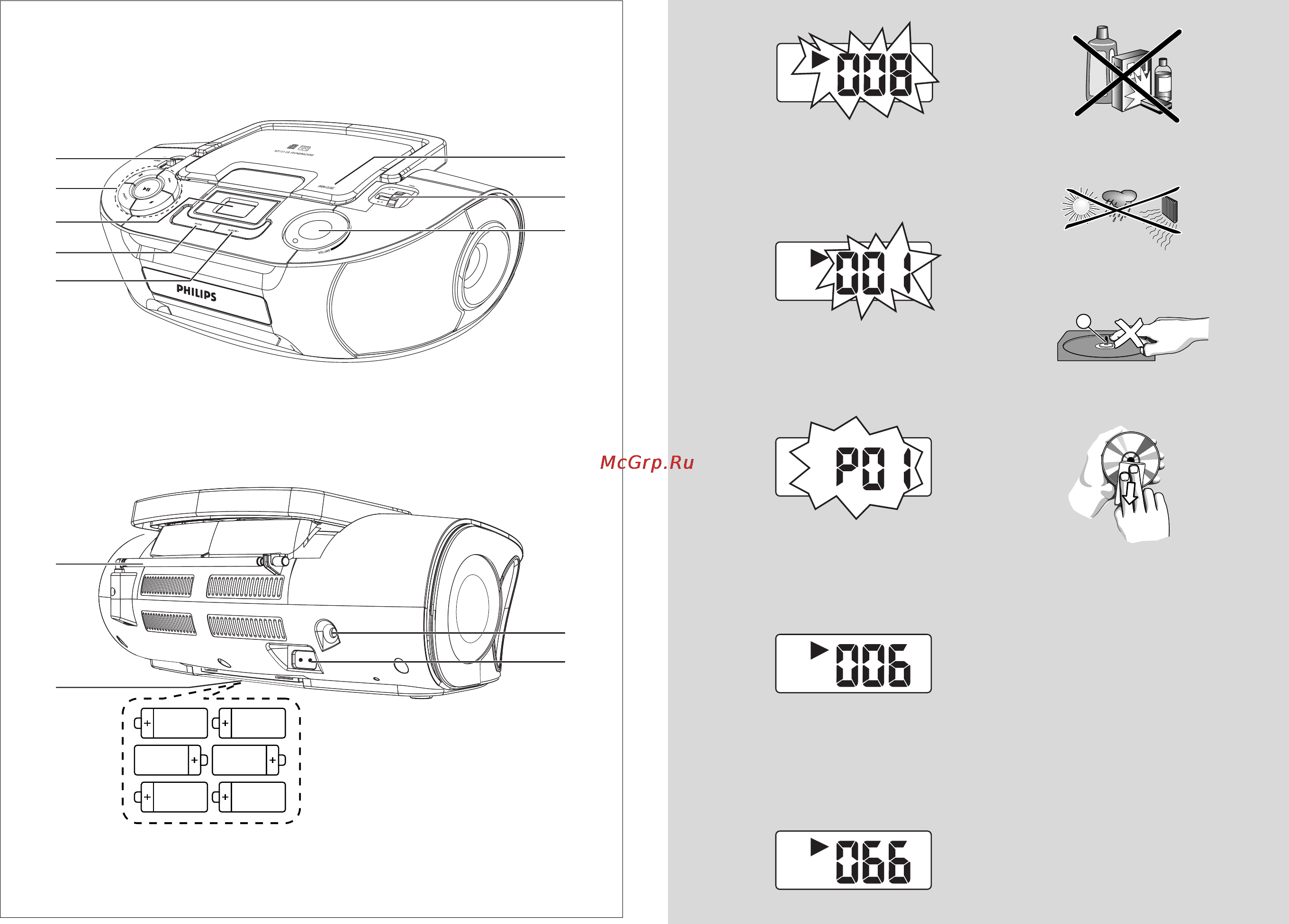 Philips AZ1133 Инструкция по эксплуатации онлайн [2/7] 88279