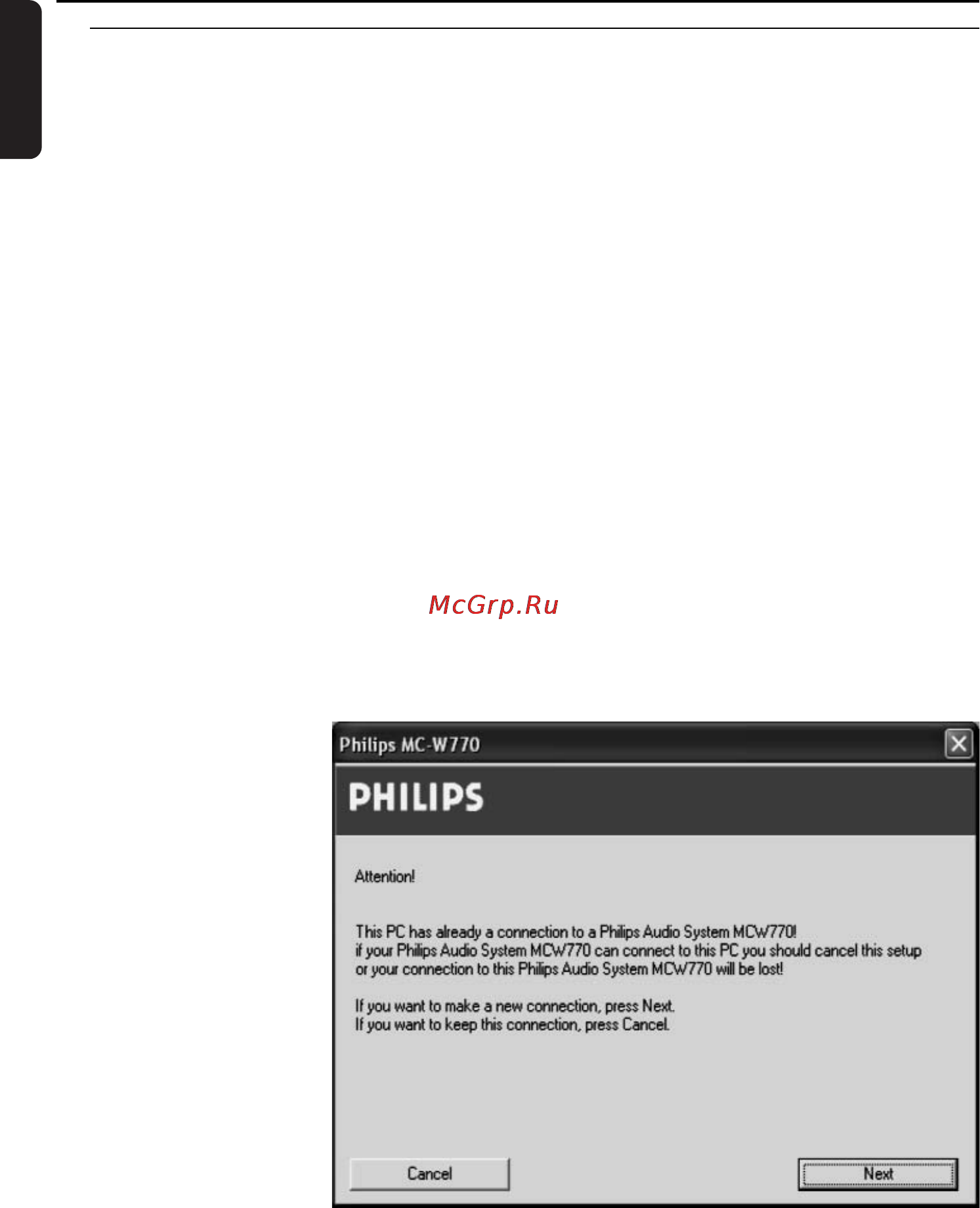 Philips MCW770 [10/60] Беспроволочная компьютерная цепь