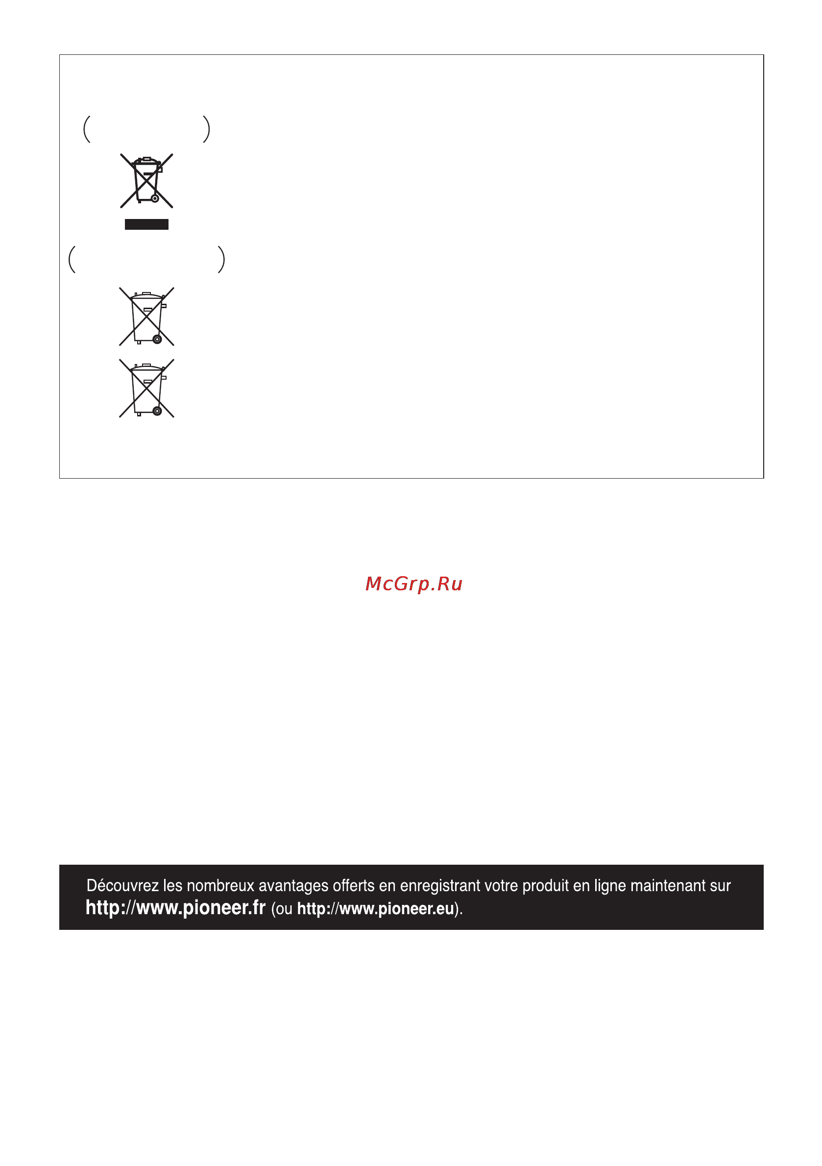 Pioneer X-HM51-K [39/256] Information à destination des utilisateurs sur la collecte et l élimination des équipements et batteries usagés