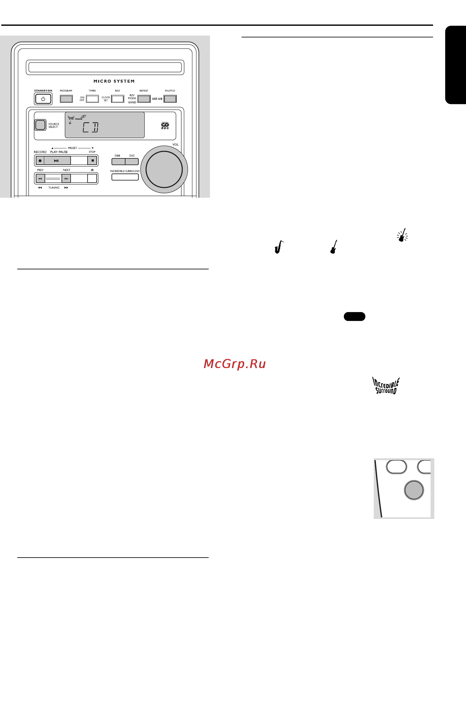 Philips MC260 [11/22] Основные функции
