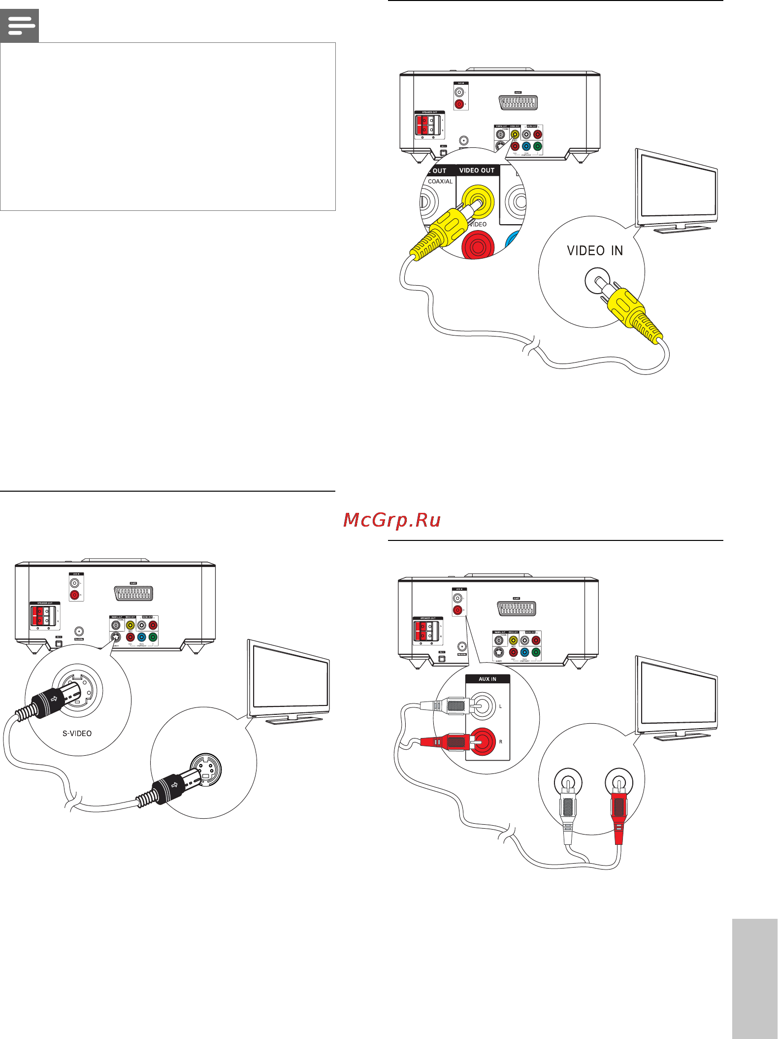 Philips MCD712 [254/277] Moznost 3 pripojenie cez zâsuvku