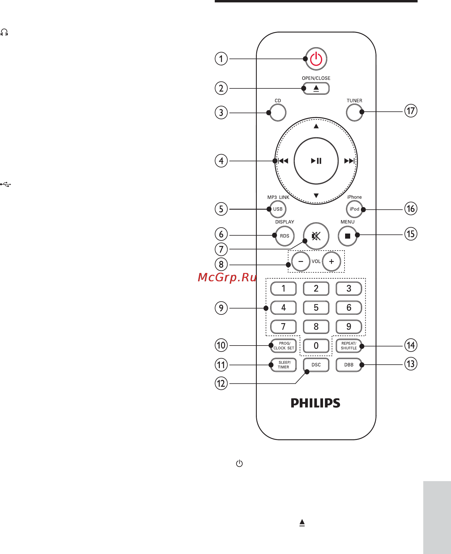 Philips DCM278 [8/24] Описание пульта ду
