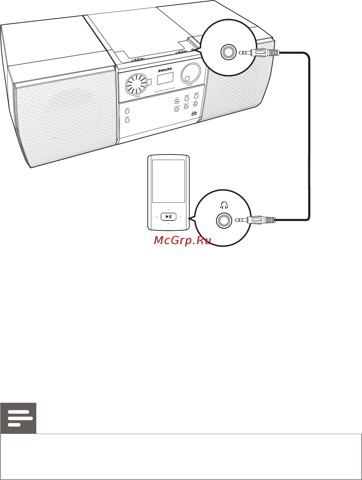 Philips MCM1006 [19/28] Примечание
