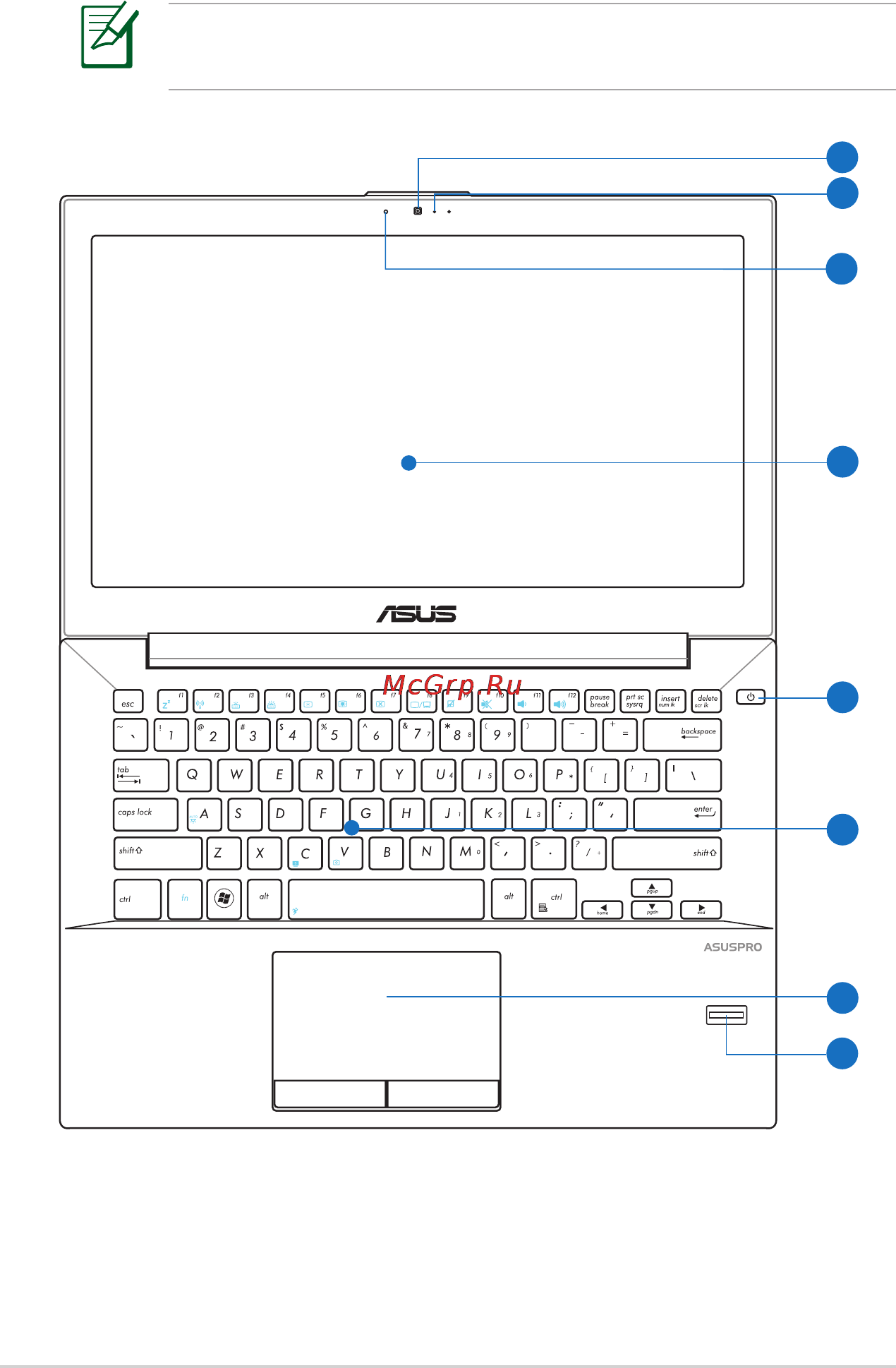 Asus B400VC-W3029G [14/98] Верхняя сторона
