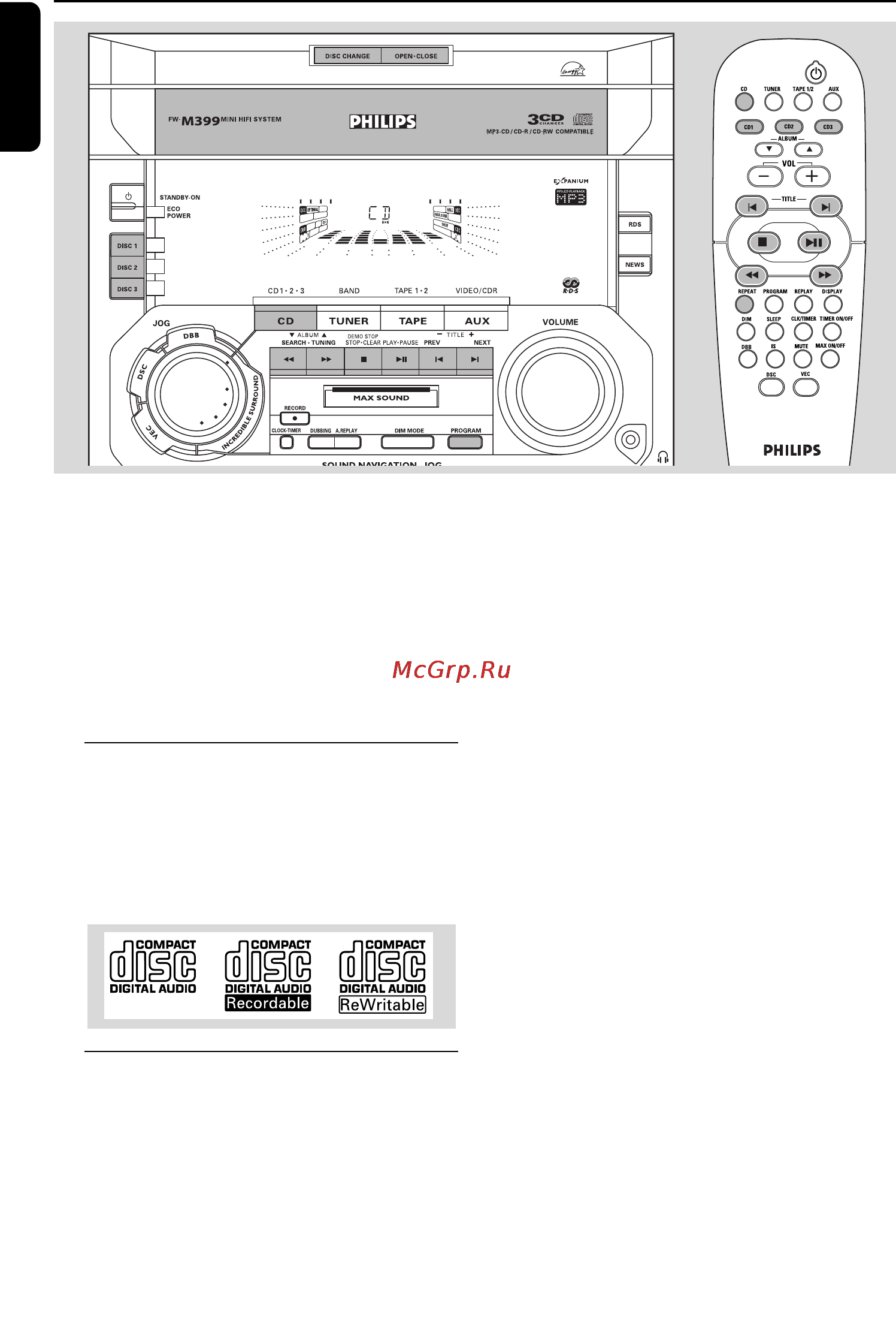 Philips FWM399 [16/32] Работа cd mp3