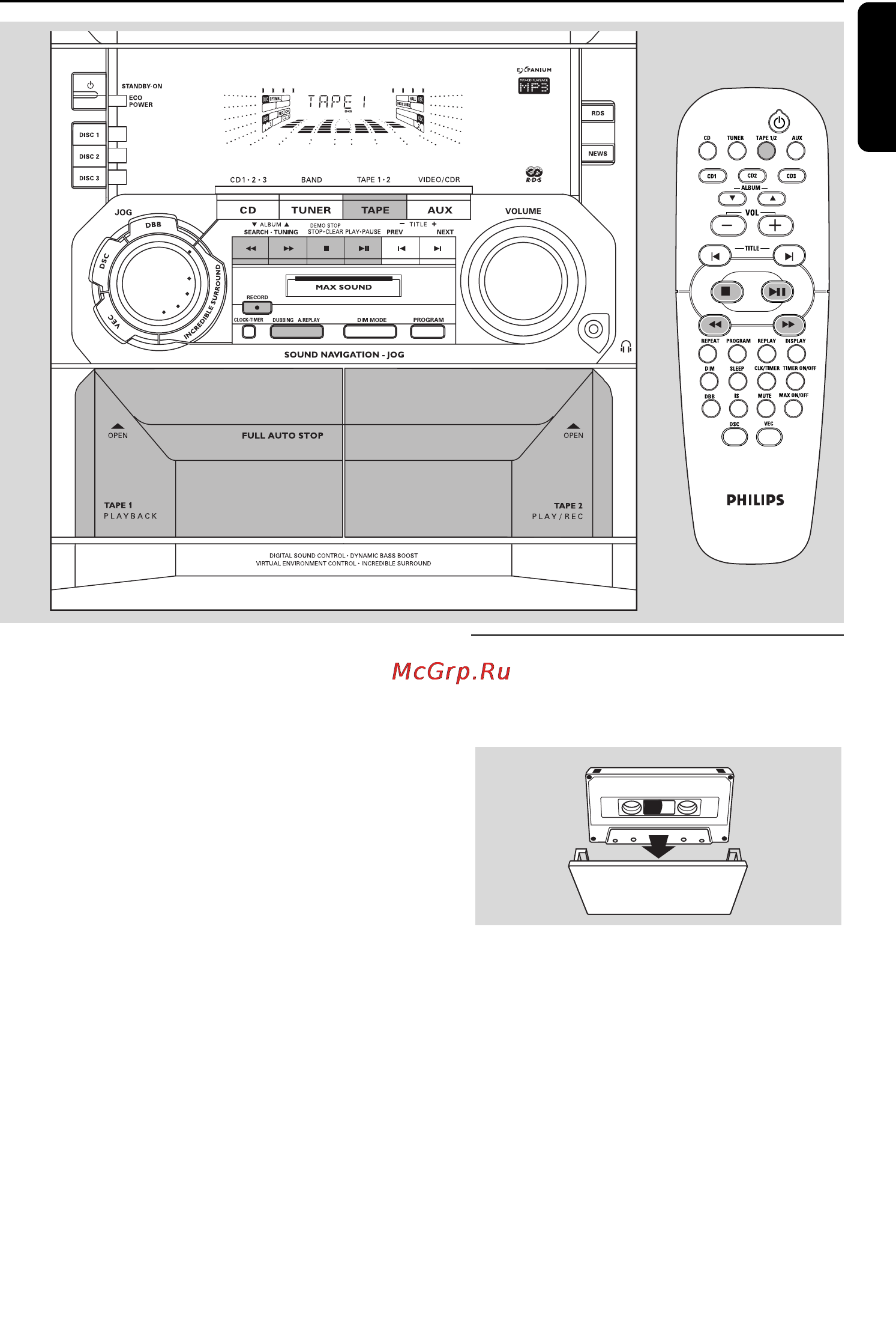 Philips FWM399 [23/32] Работа магнитофона запись