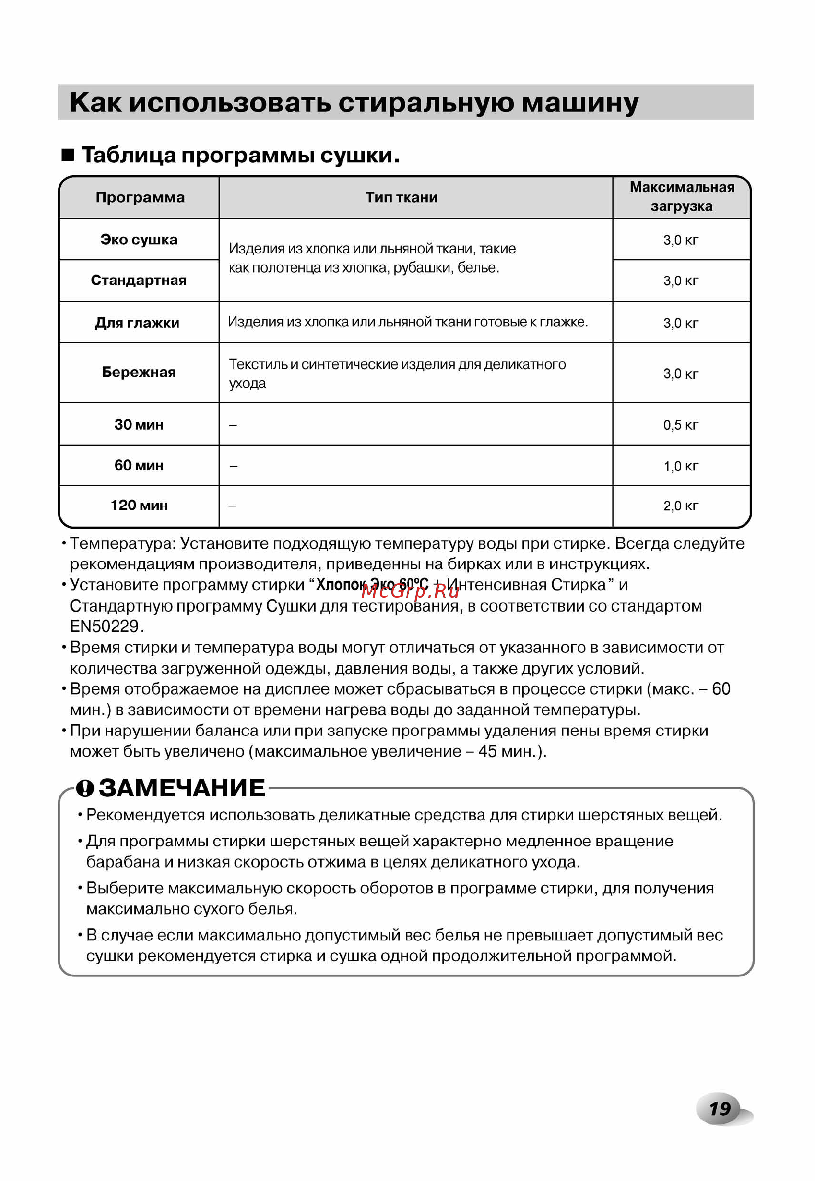 LG F12A8CDP Инструкция по эксплуатации онлайн [20/41] 88521