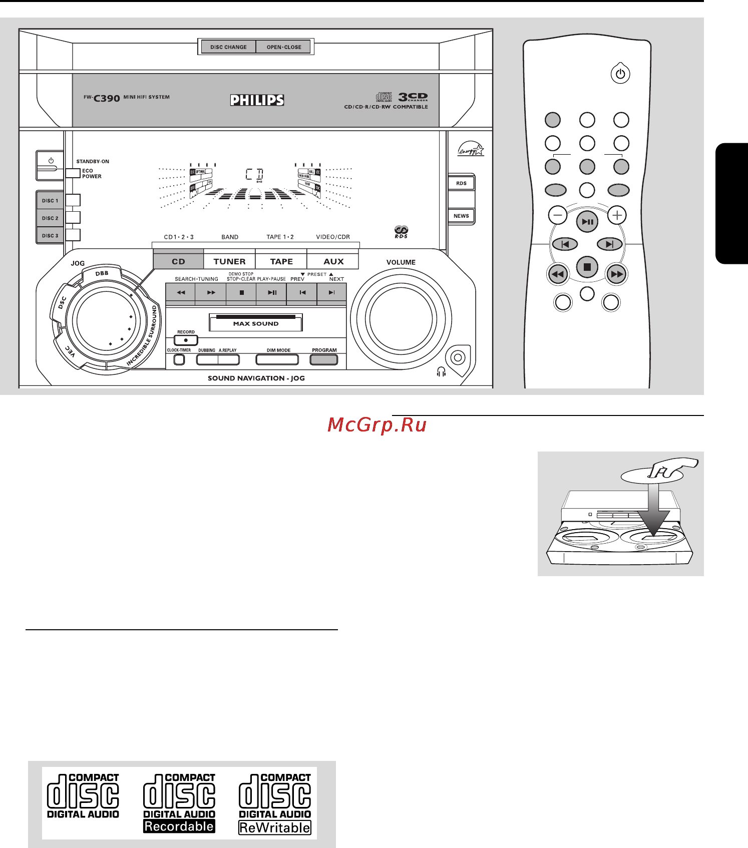 Philips FW-C390 [14/29] Работа cd