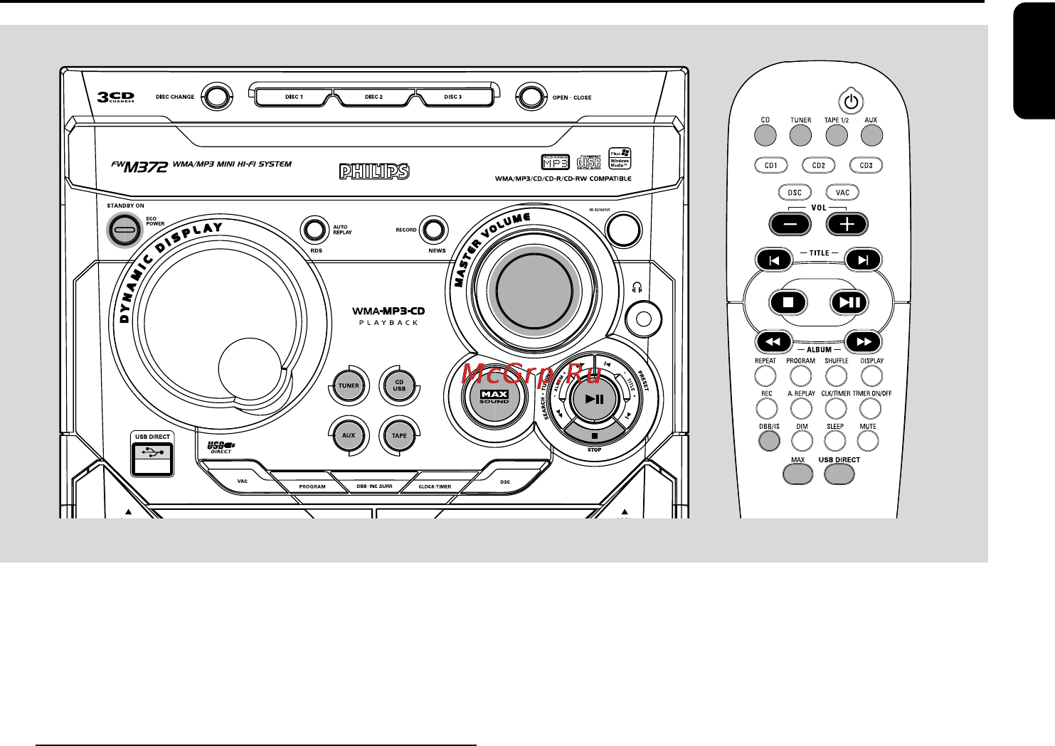 Philips FWM372 [13/32] Основные функции