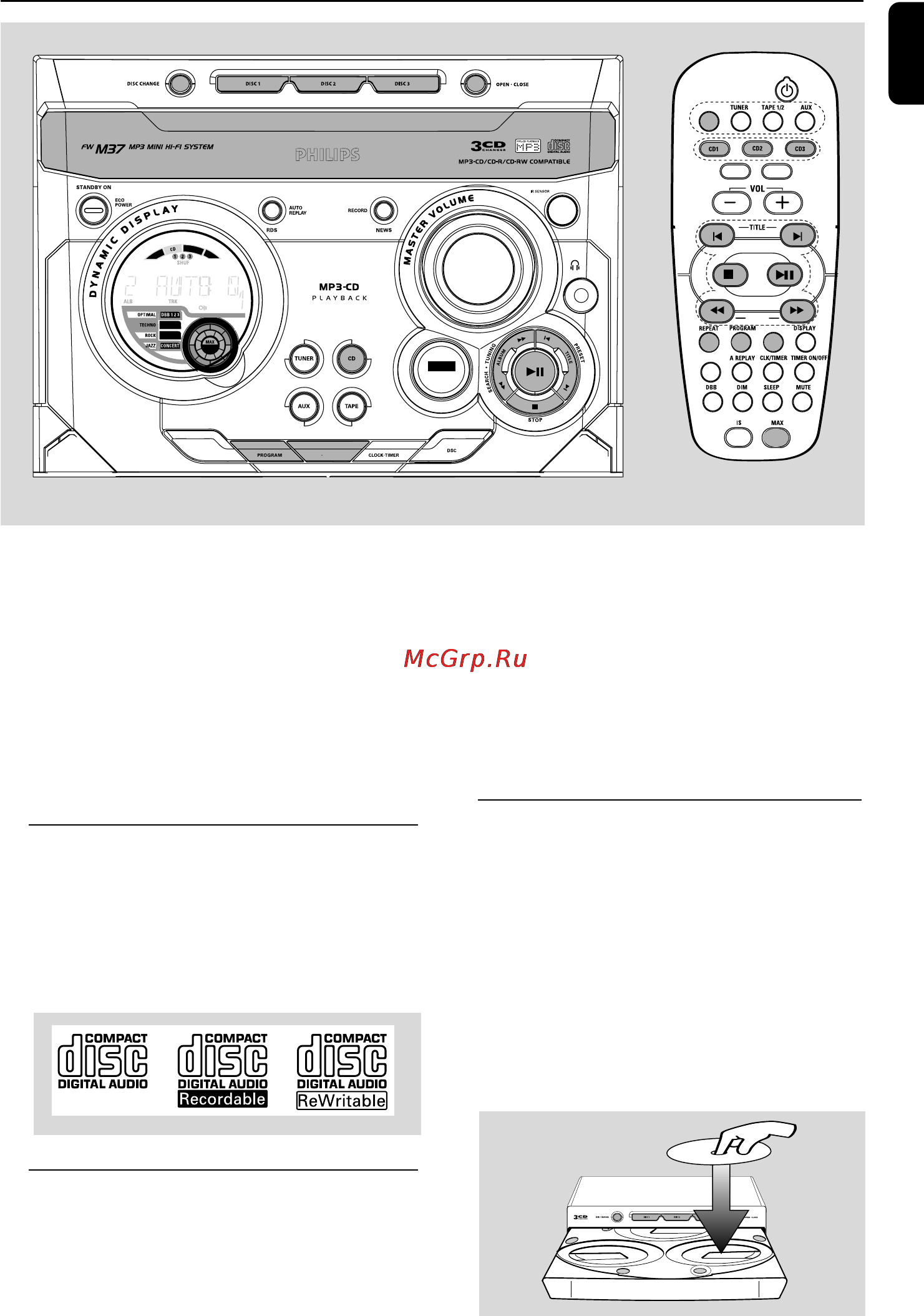 Philips FWM37 [15/29] Работа cd mp3