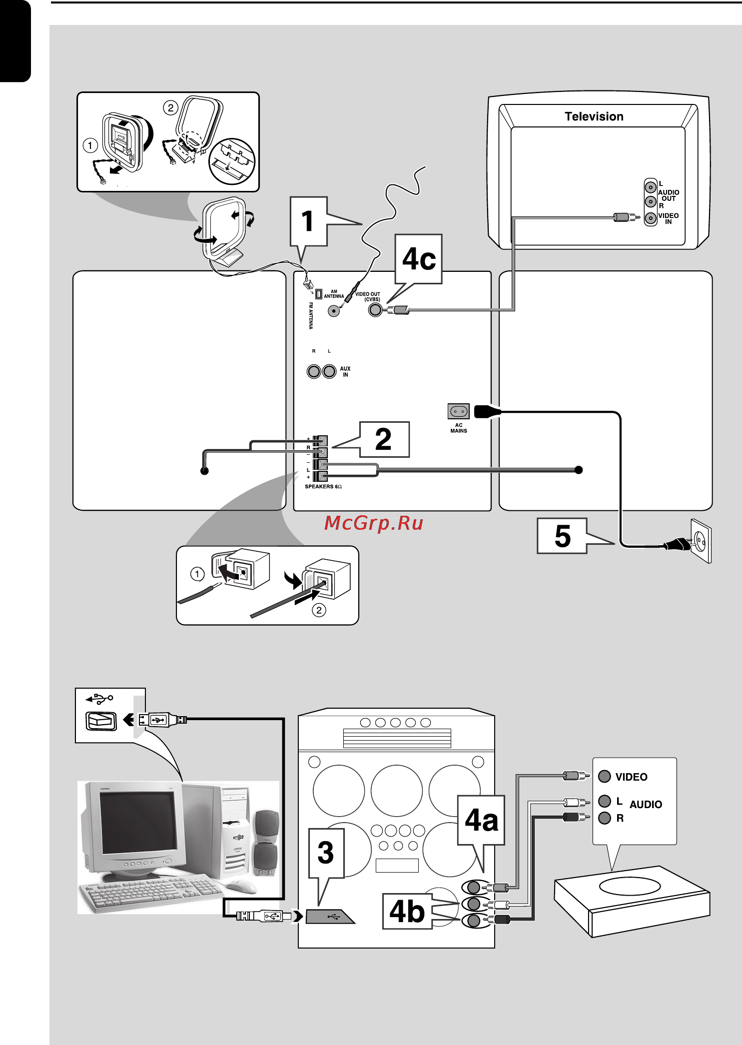 Philips FWM779 [10/29] Подсоединение