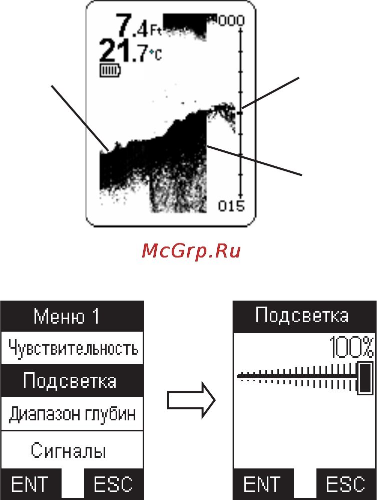 Rivotek Fisher 20 Dual [11/28] Настройка сохраняется в памяти от 10 до 100