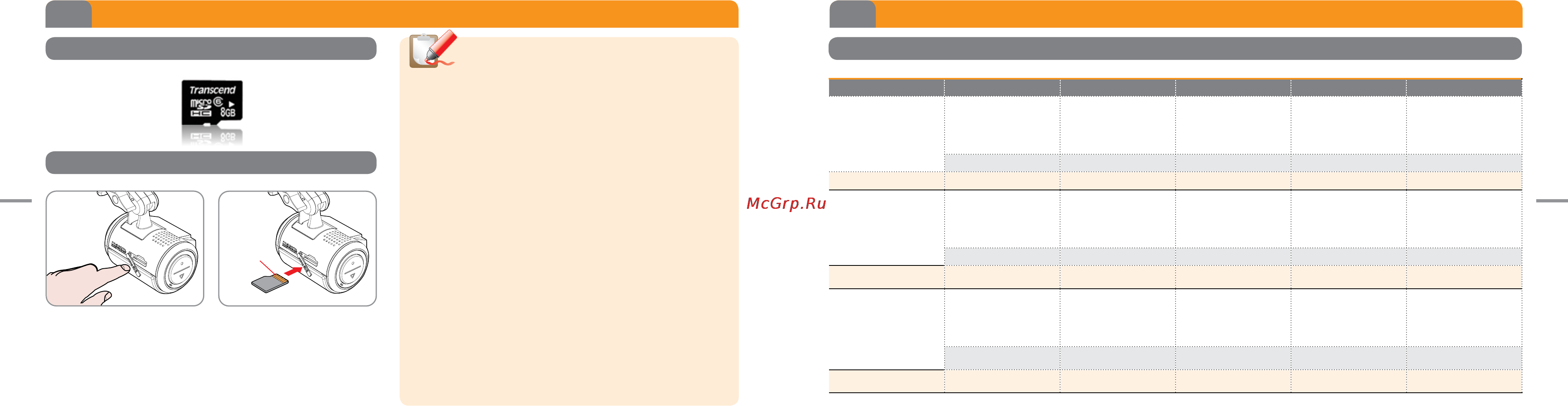 Rivotek Finevu CR-200HD [6/18] Карта памяти