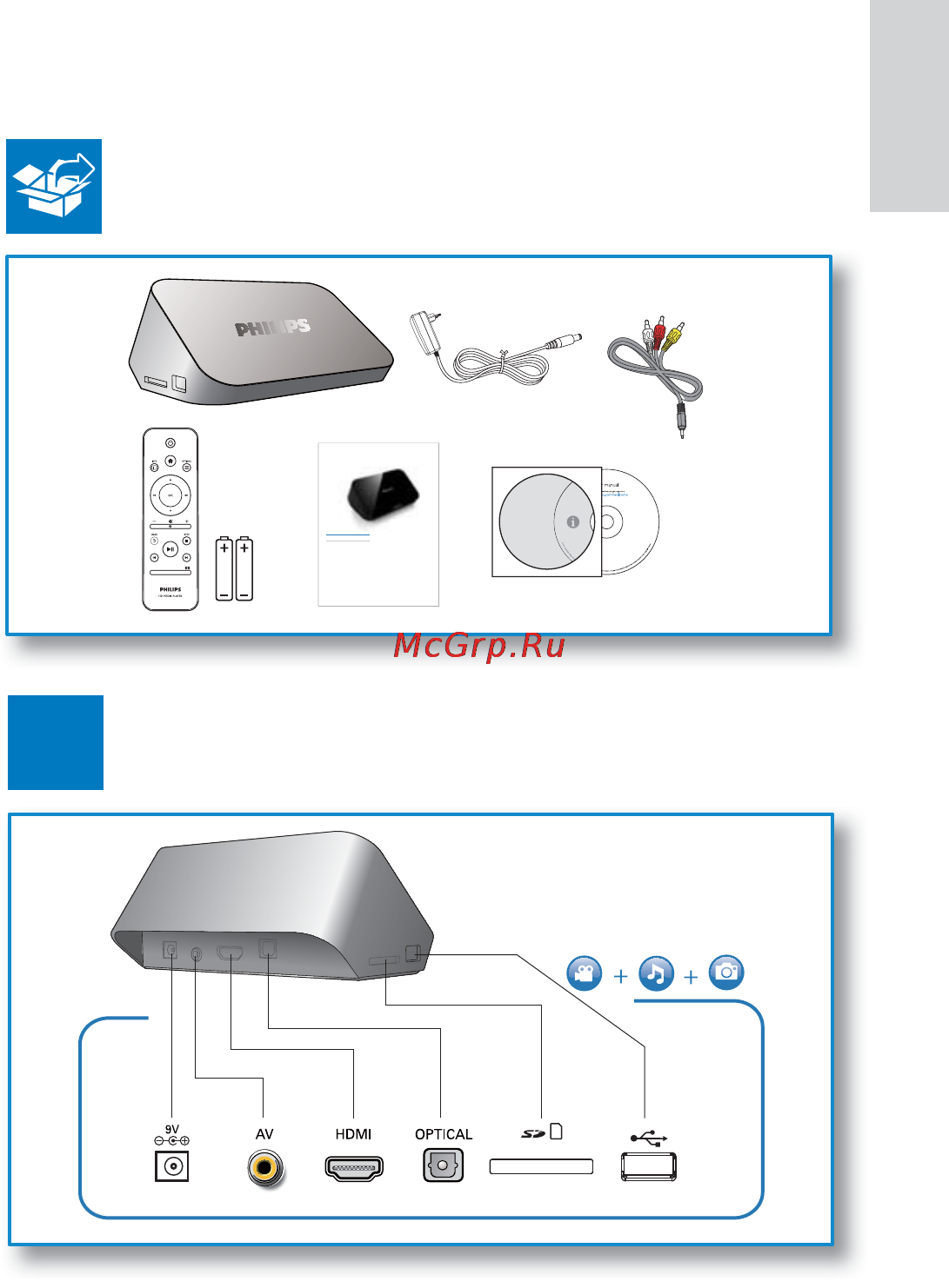Philips HMP3000 [7/39] Подключение и начало работы