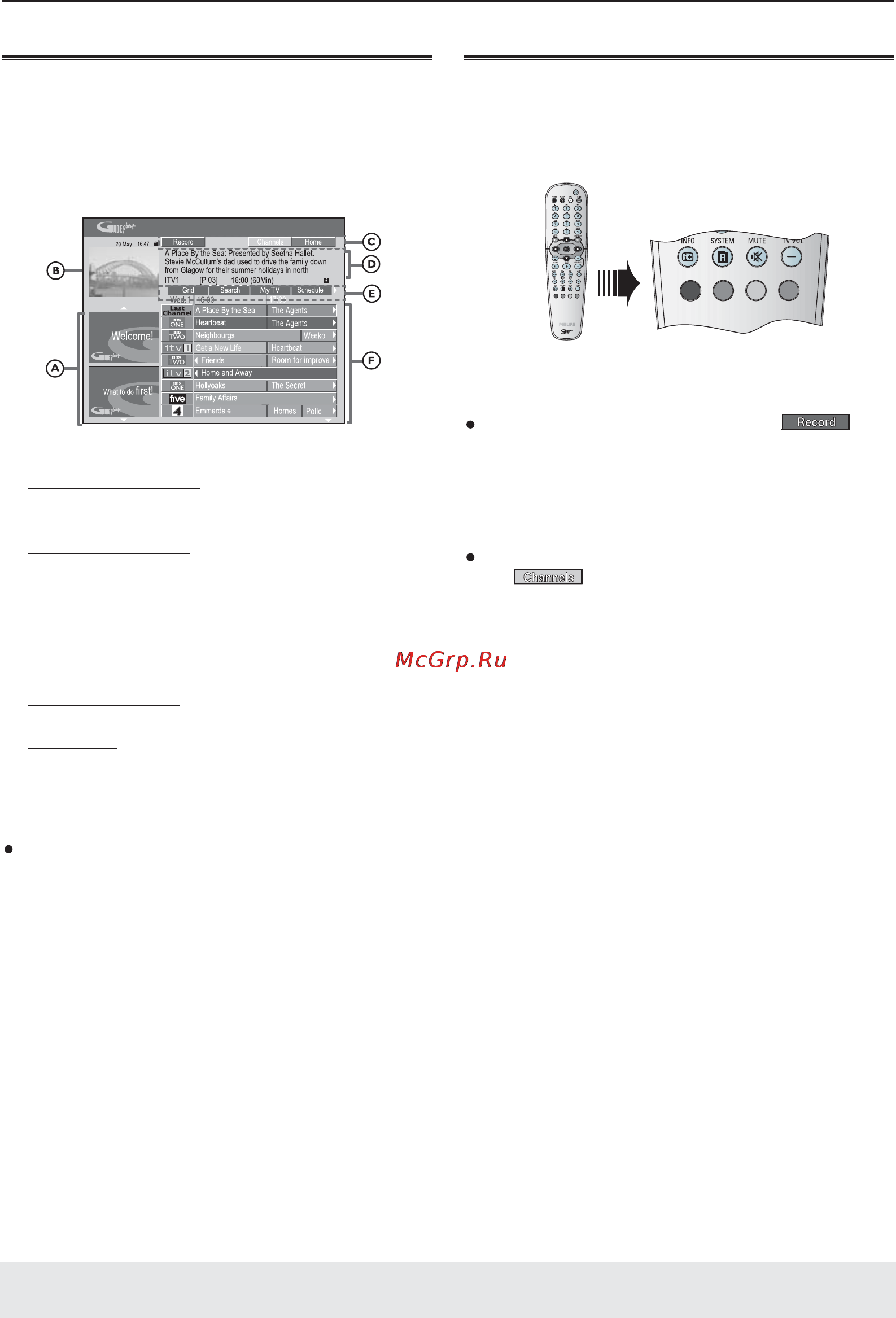 Philips DVDR7310H [28/98] Использование системы guide plus
