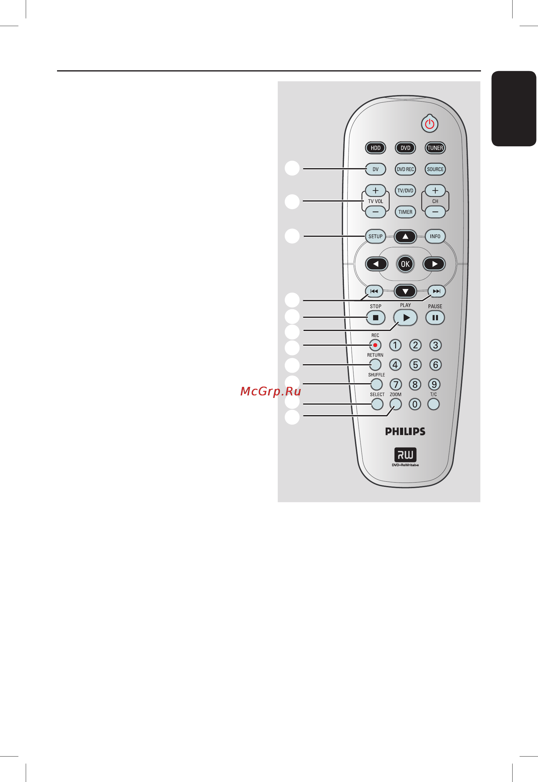 Philips DVDR3440H [13/84] Пульт ду