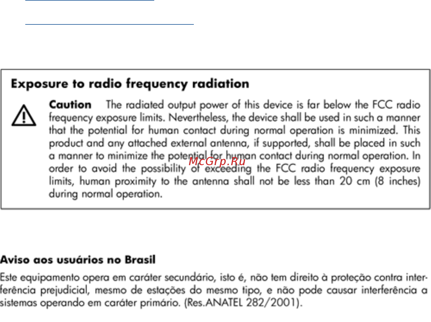 HP Deskjet Ink Advantage 2546 AiO [101/106] Exposure to radio frequency radiation