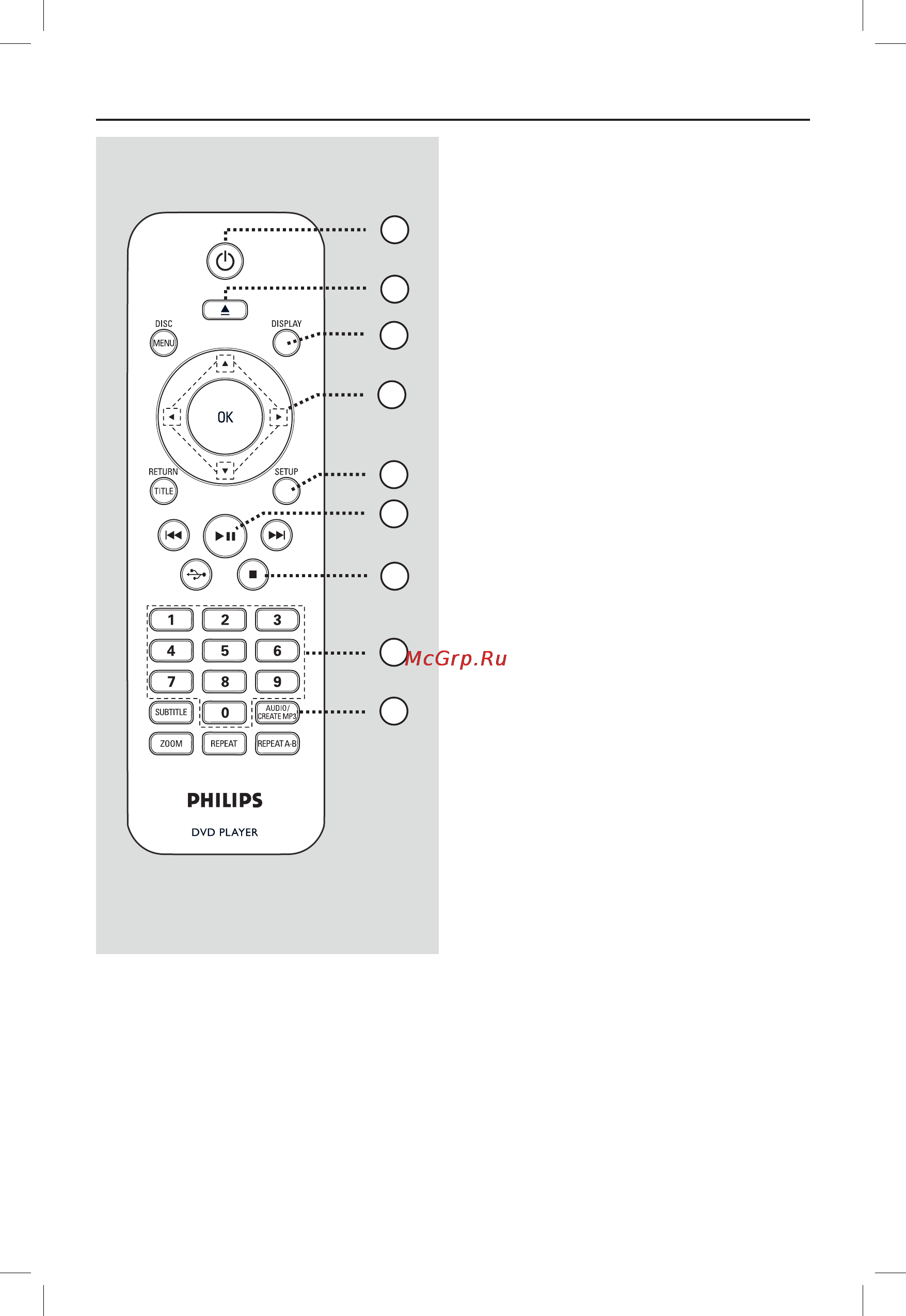 Philips DVP3252 [8/48] Пульт ду