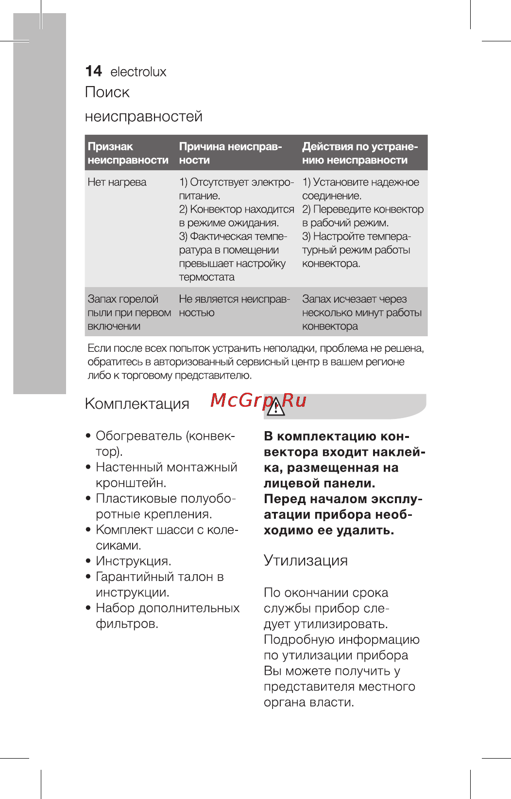 Electrolux ECH/AG2-2000 EF [14/30] Неисправностей
