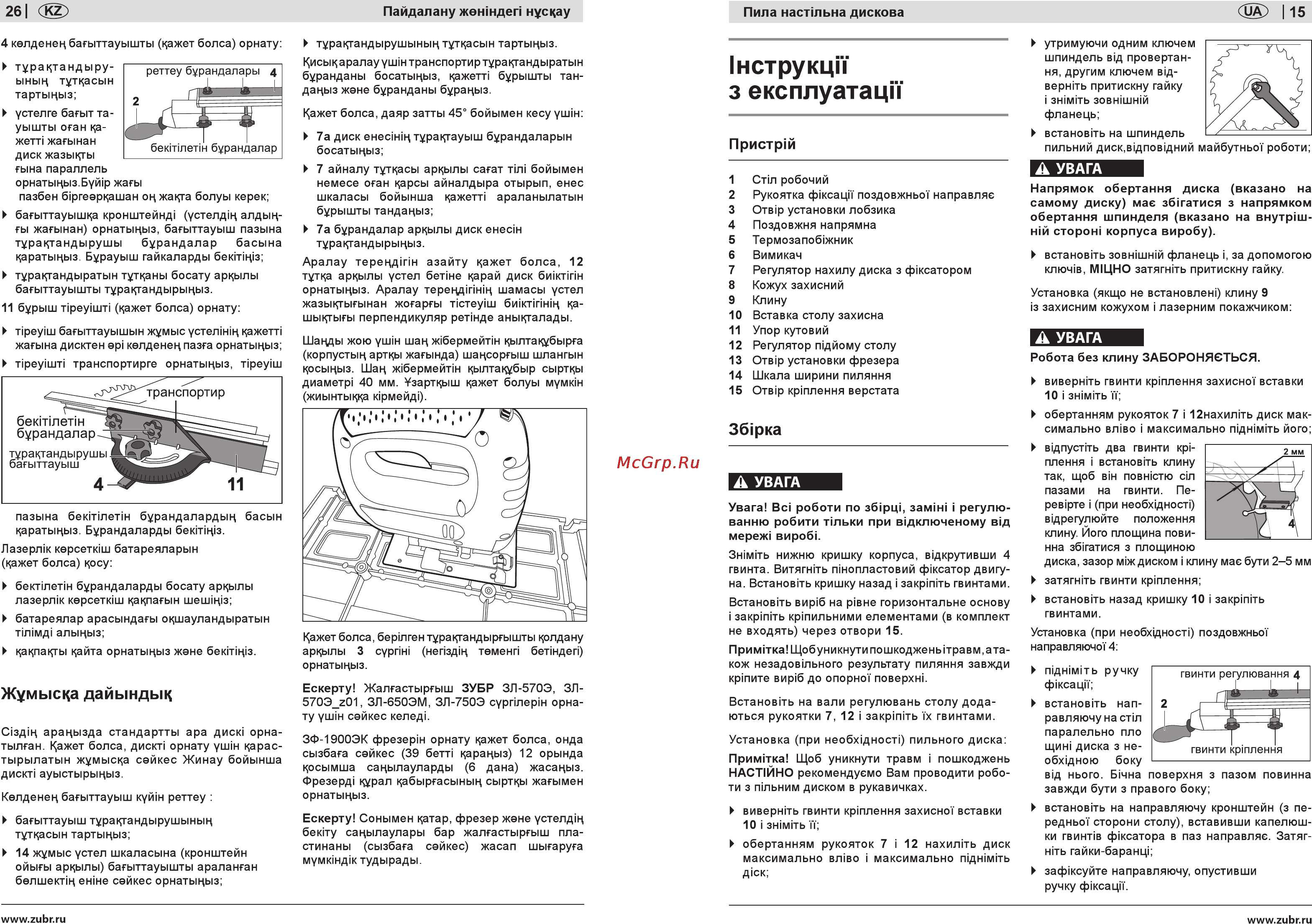 Зубр ЗПДС-255-1500 [15/20] Нструкцн з експлуатацн