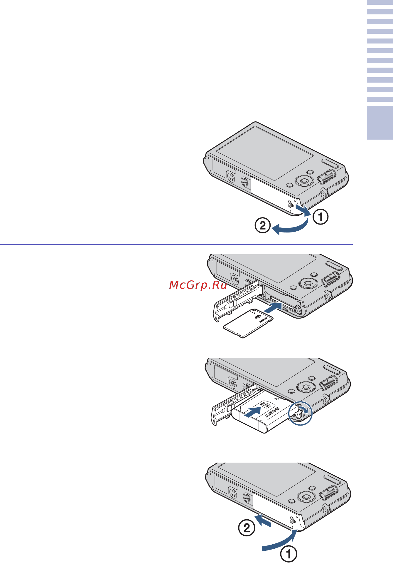 Sony DSC-W180 Silver [69/112] Встановлення батареї карти пам яті memory stick duo продається окремо