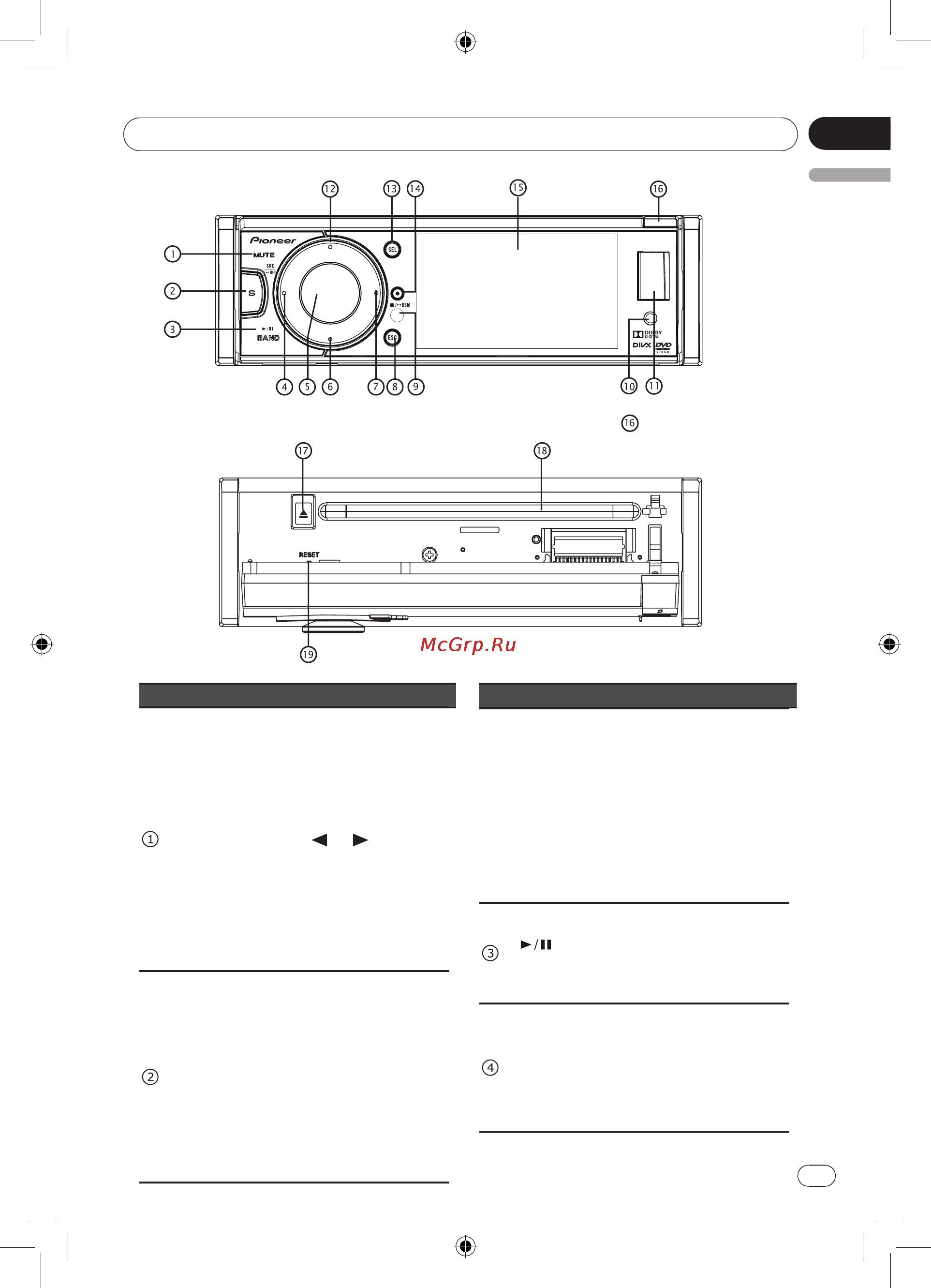 Pioneer DVH-860AV [7/40] Управление устройством