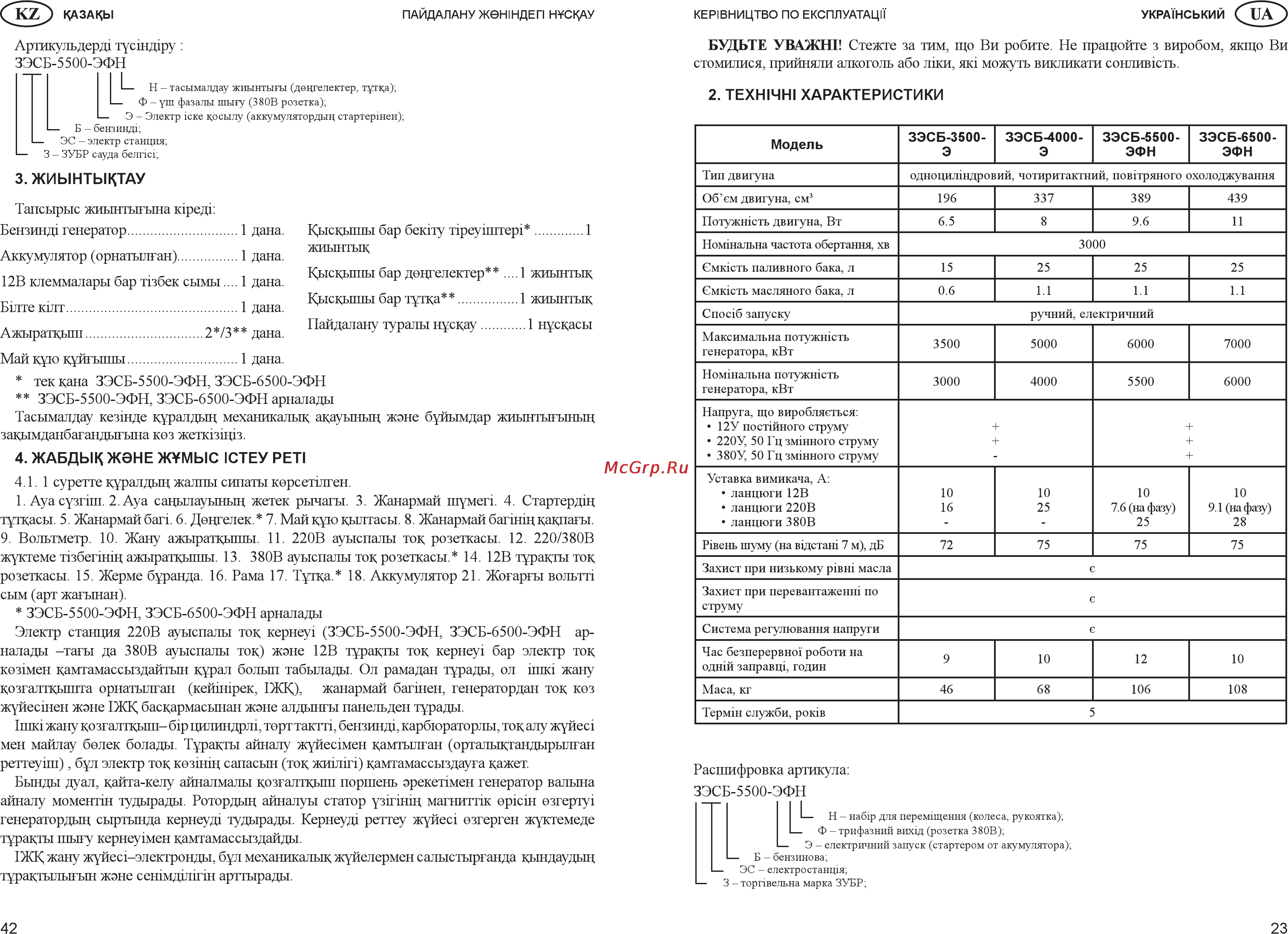 Зубр ЗЭСБ-4000-Э [23/32] Жану козгалткышта орнатылган кешшрек 1жц жанармай багшен генератордан ток кез жуйесшен жэне 1жц баскармасынан жэне алдынгы панельден турады